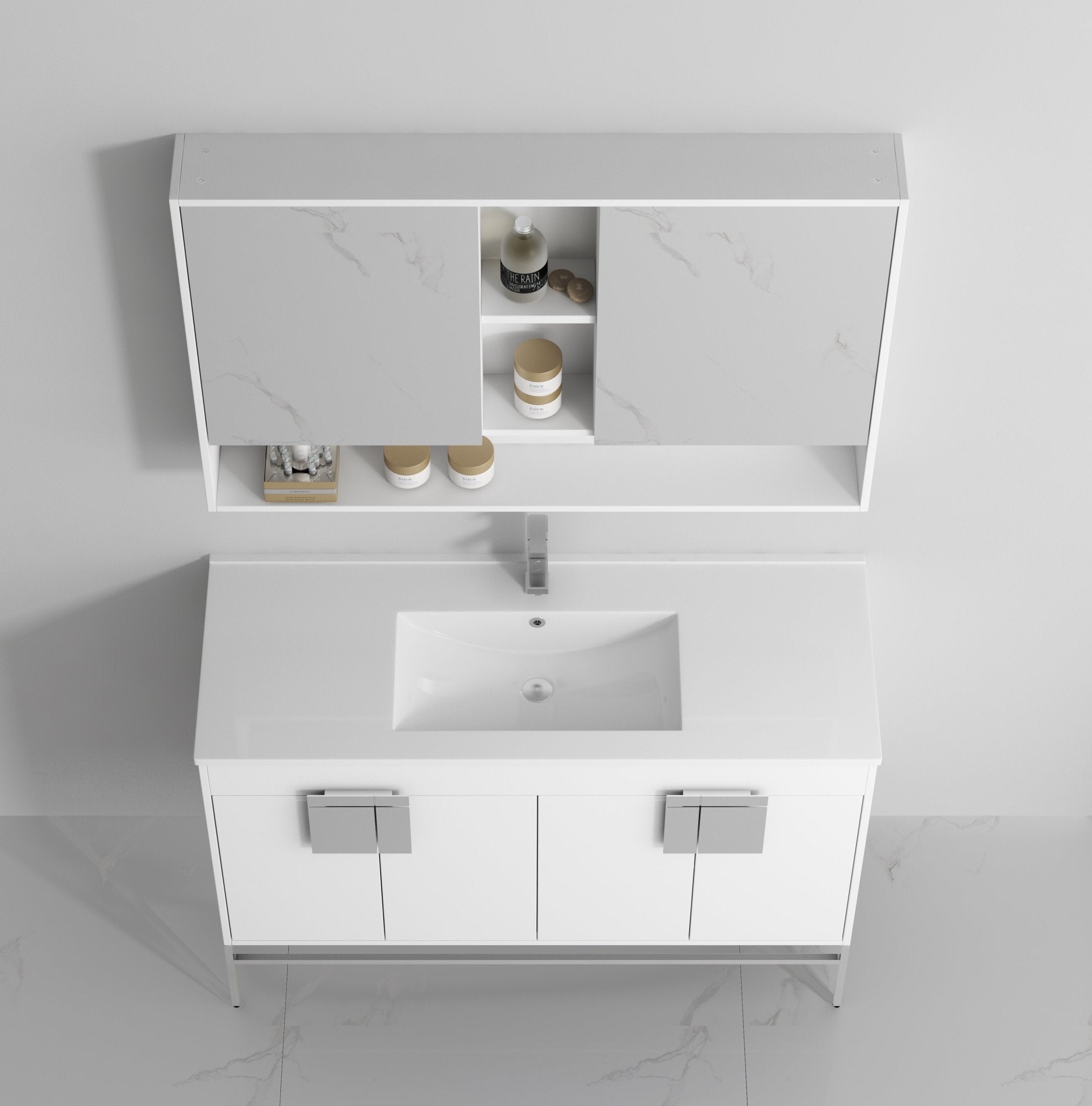 Chans Furniture CL-101WH-50SK 48" Tennant Brand Kuro Minimalistic White Single Sink Bathroom Vanity