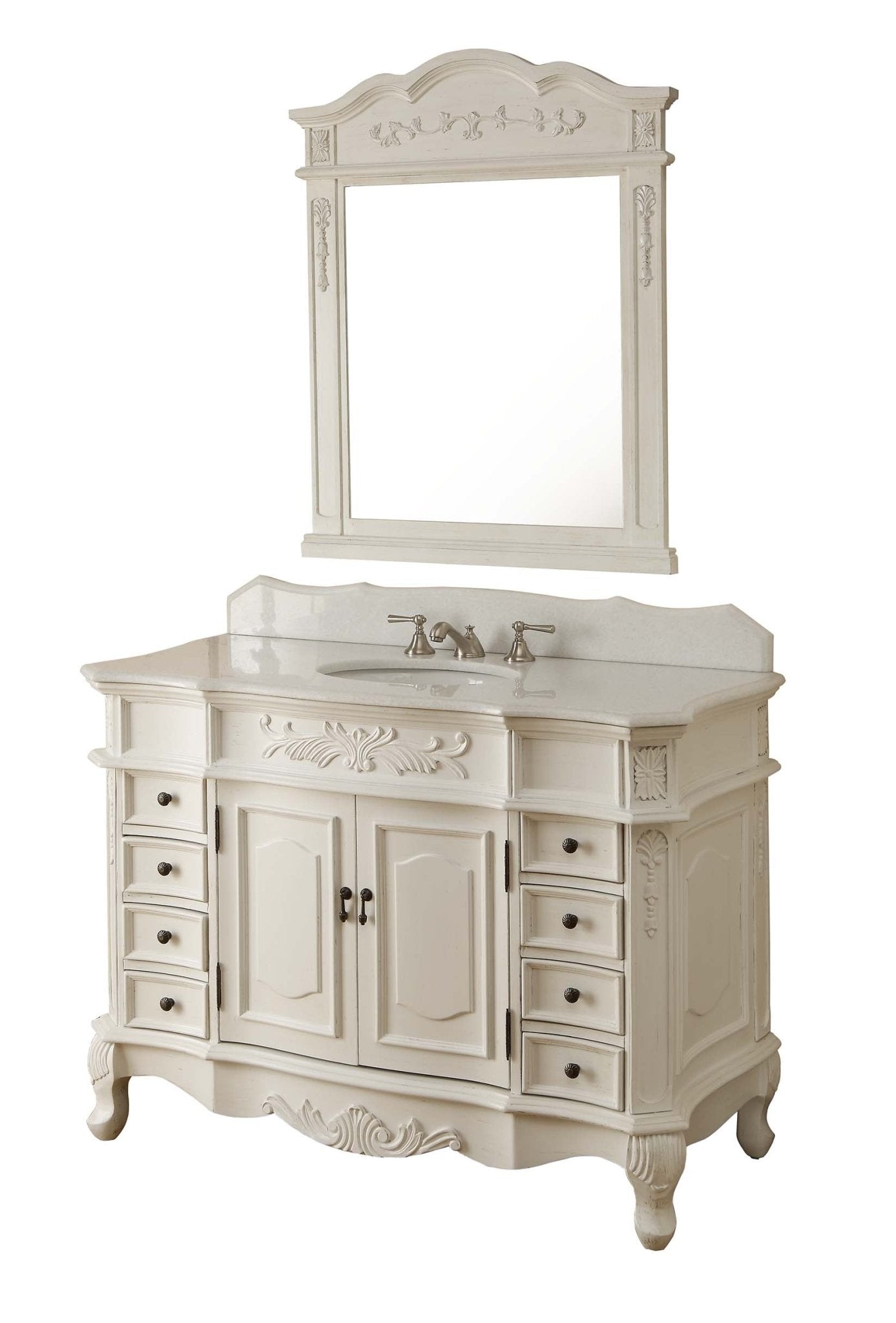 Chans Furniture HF-2815W-AW-48 48" Antique white Morton Bathroom Sink Vanity - HF-2815W-AW-48