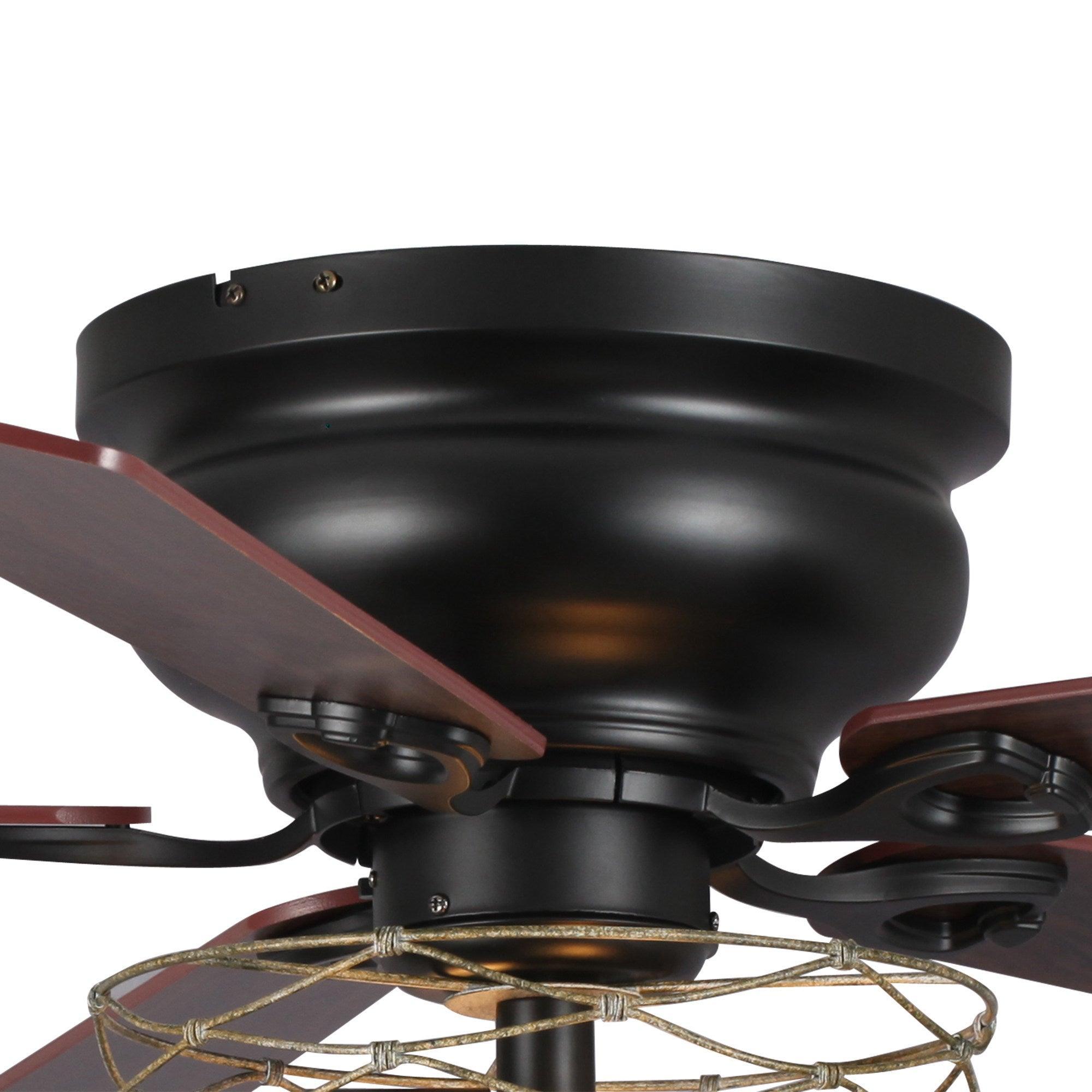 48" Athens Farmhouse Flush Mount Reversible Ceiling Fan with Lighting and Remote Control