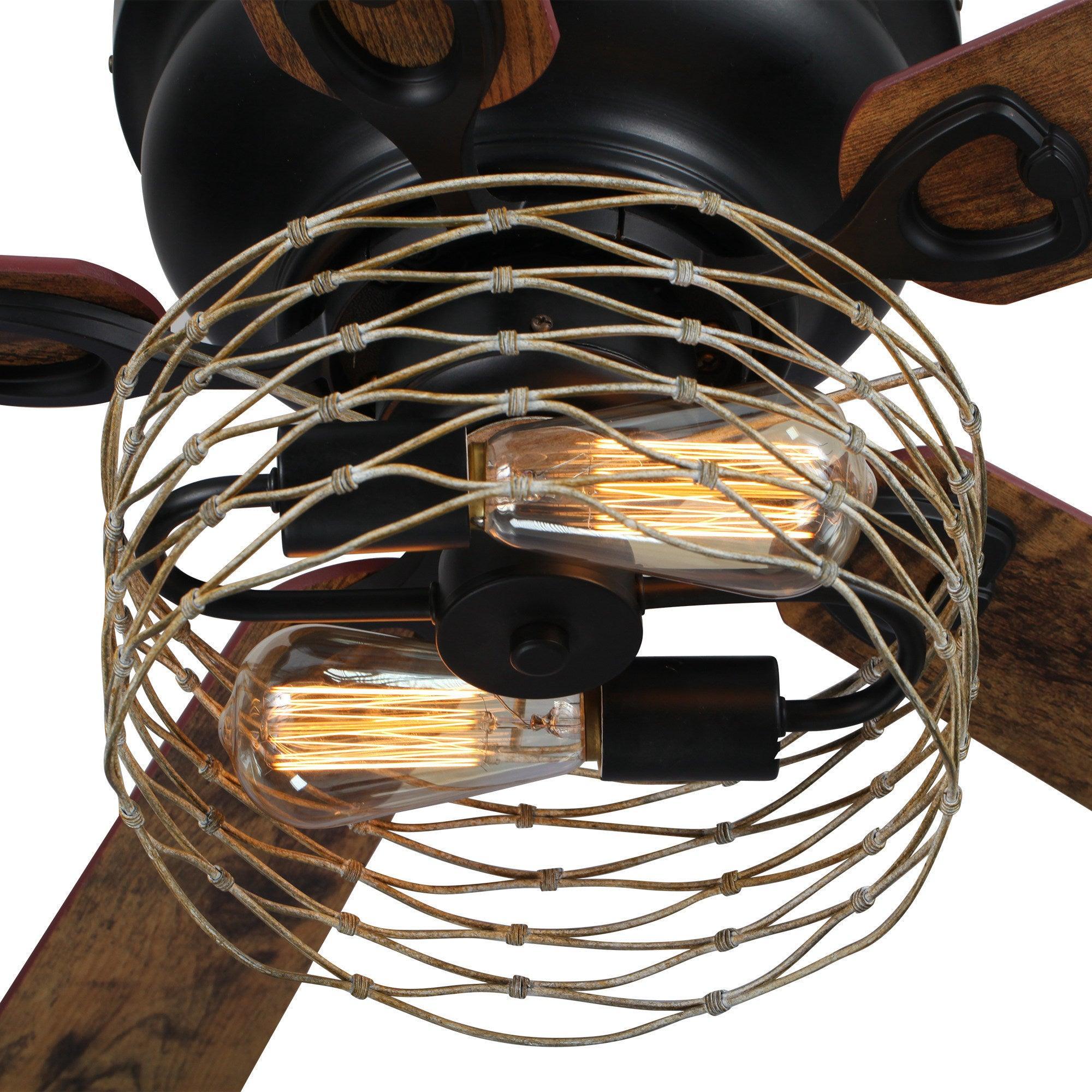 48" Athens Farmhouse Flush Mount Reversible Ceiling Fan with Lighting and Remote Control