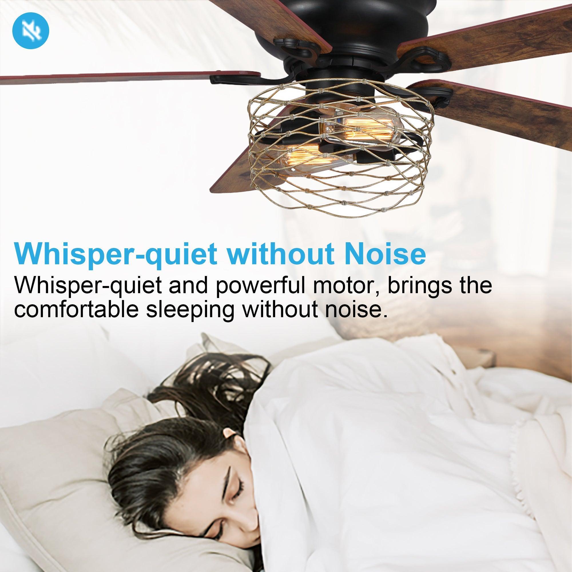 48" Athens Farmhouse Flush Mount Reversible Ceiling Fan with Lighting and Remote Control