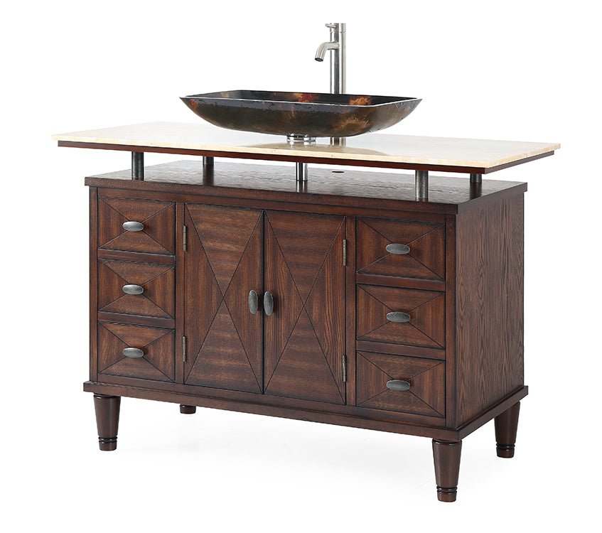 Chans Furniture Q136-8X 48" Benton Collection Verdana Vessel Sink Bathroom Vanity