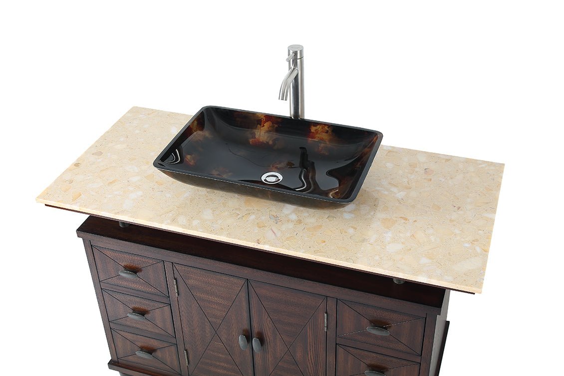 Chans Furniture Q136-8X 48" Benton Collection Verdana Vessel Sink Bathroom Vanity