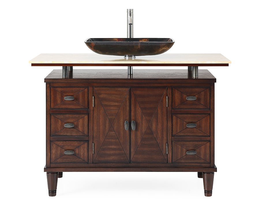 Chans Furniture Q136-8X 48" Benton Collection Verdana Vessel Sink Bathroom Vanity
