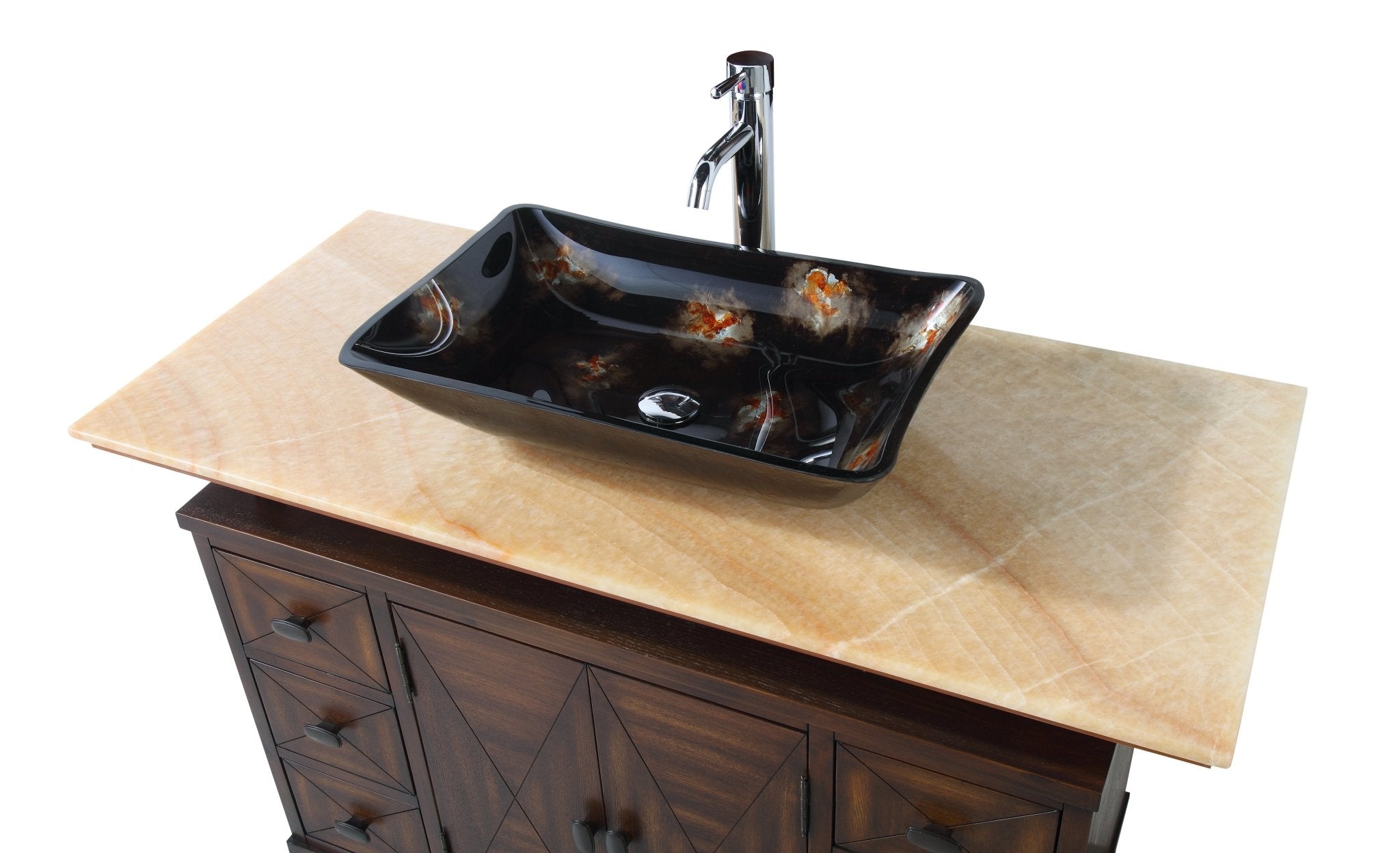 Chans Furniture Q136-8X 48" Benton Collection Verdana Vessel Sink Bathroom Vanity
