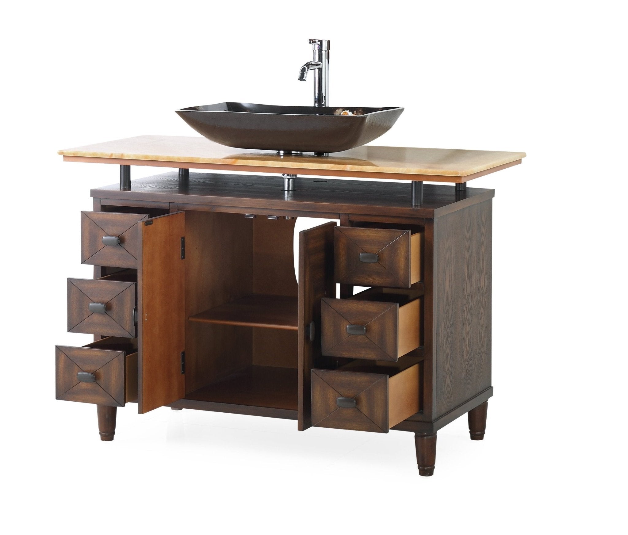 Chans Furniture Q136-8X 48" Benton Collection Verdana Vessel Sink Bathroom Vanity