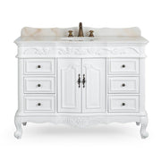 Chans Furniture SW-3882W-AW-48 48 Inch Antique White Traditional Style Single Sink Beckham Bathroom Vanity