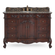 Chans Furniture SW-3882SB-TK-48 48 Inch Dark Brown Traditional Style Single Sink Baltic Brown Countertop Beckham Bathroom Vanity