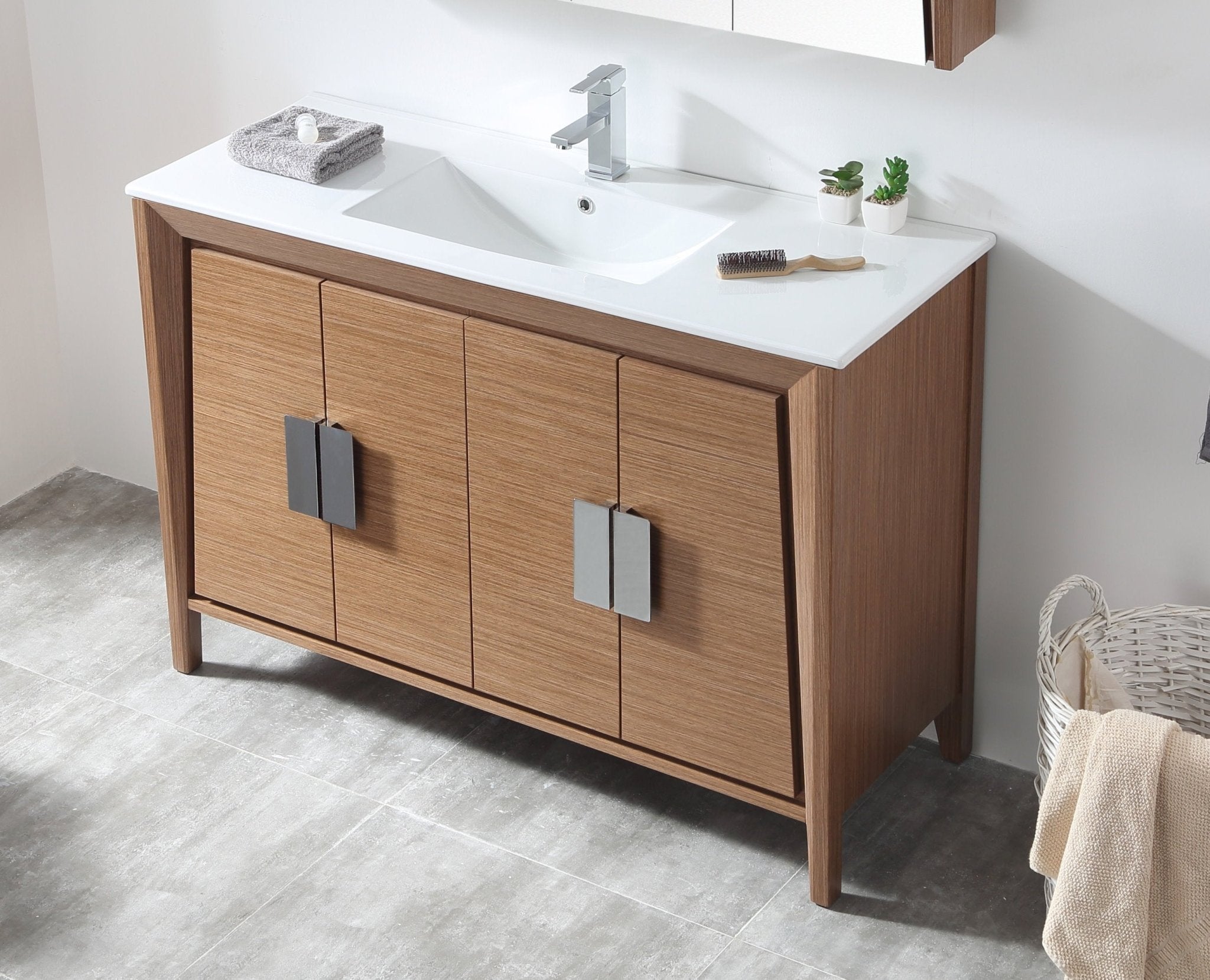 Chans Furniture CL-22WV47-ZI 48" Larvotto Light Wheat Color Modern Bathroom Sink Vanity