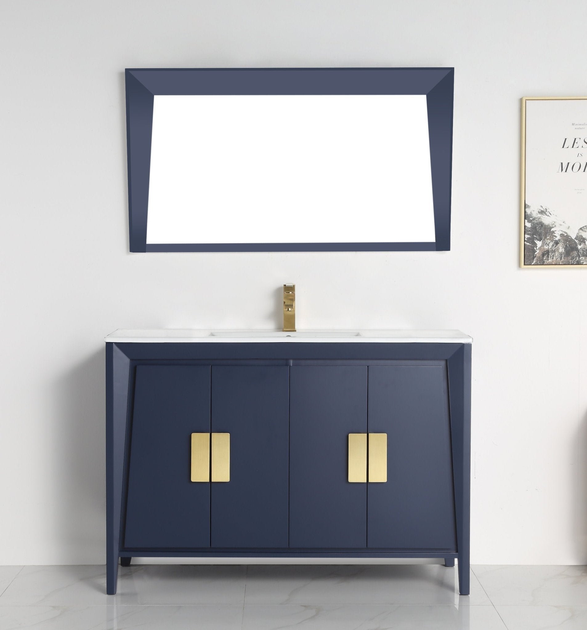 Chans Furniture CL-22NB47-ZI 48" Larvotto Navy Blue Color Modern Bathroom Sink Vanity