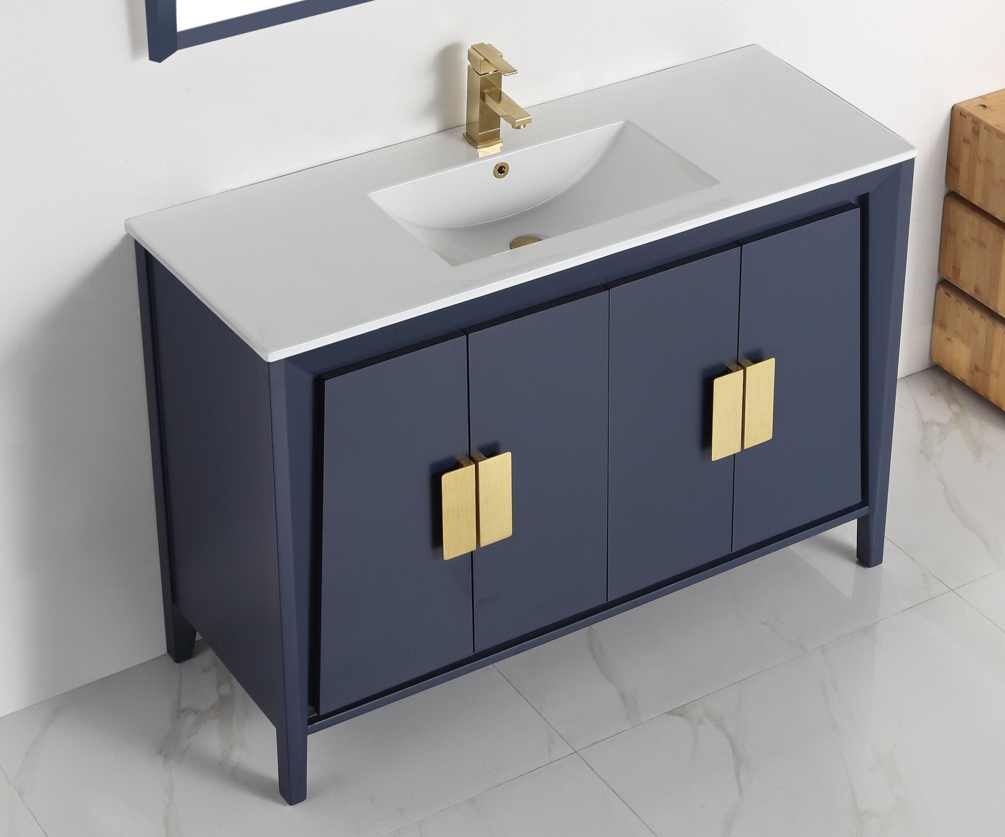 Chans Furniture CL-22NB47-ZI 48" Larvotto Navy Blue Color Modern Bathroom Sink Vanity