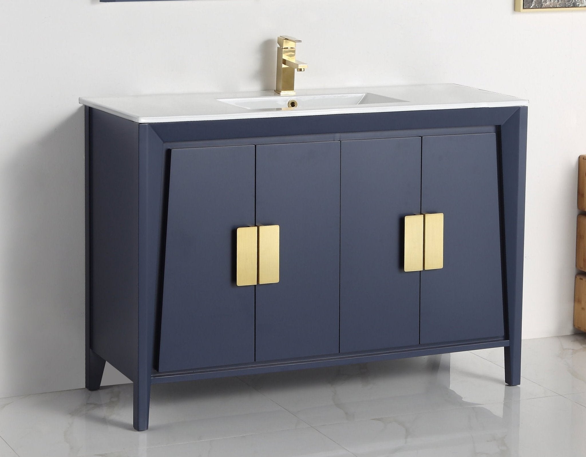 Chans Furniture CL-22NB47-ZI 48" Larvotto Navy Blue Color Modern Bathroom Sink Vanity