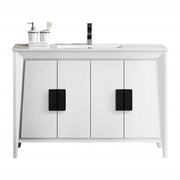 Chans Furniture CL-22WHT47-ZI 48" Larvotto White Color Modern Bathroom Sink Vanity