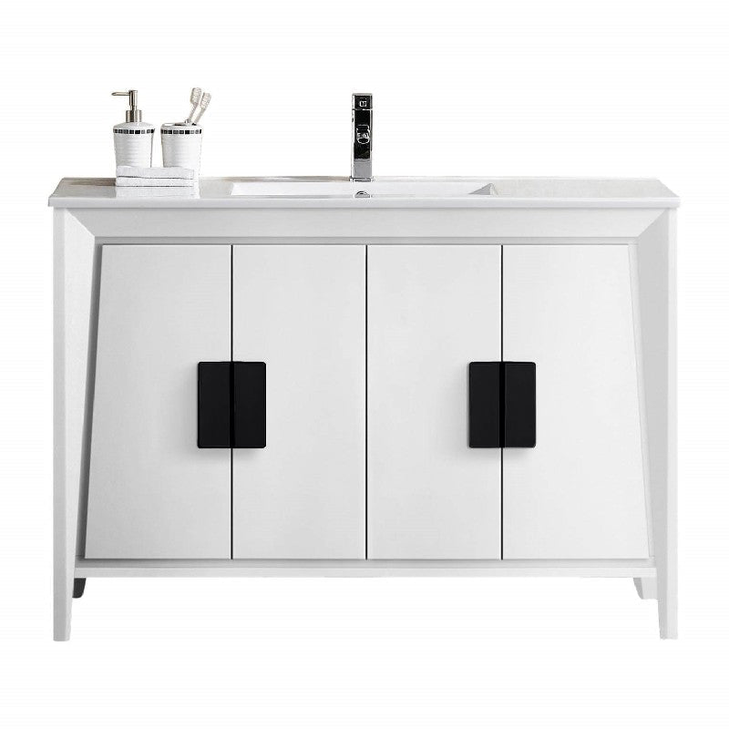 Chans Furniture CL-22WHT47-ZI 48" Larvotto White Color Modern Bathroom Sink Vanity