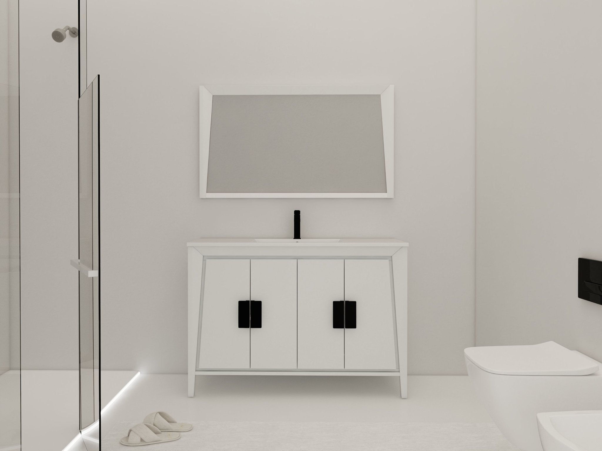 Chans Furniture CL-22WHT47-ZI 48" Larvotto White Color Modern Bathroom Sink Vanity
