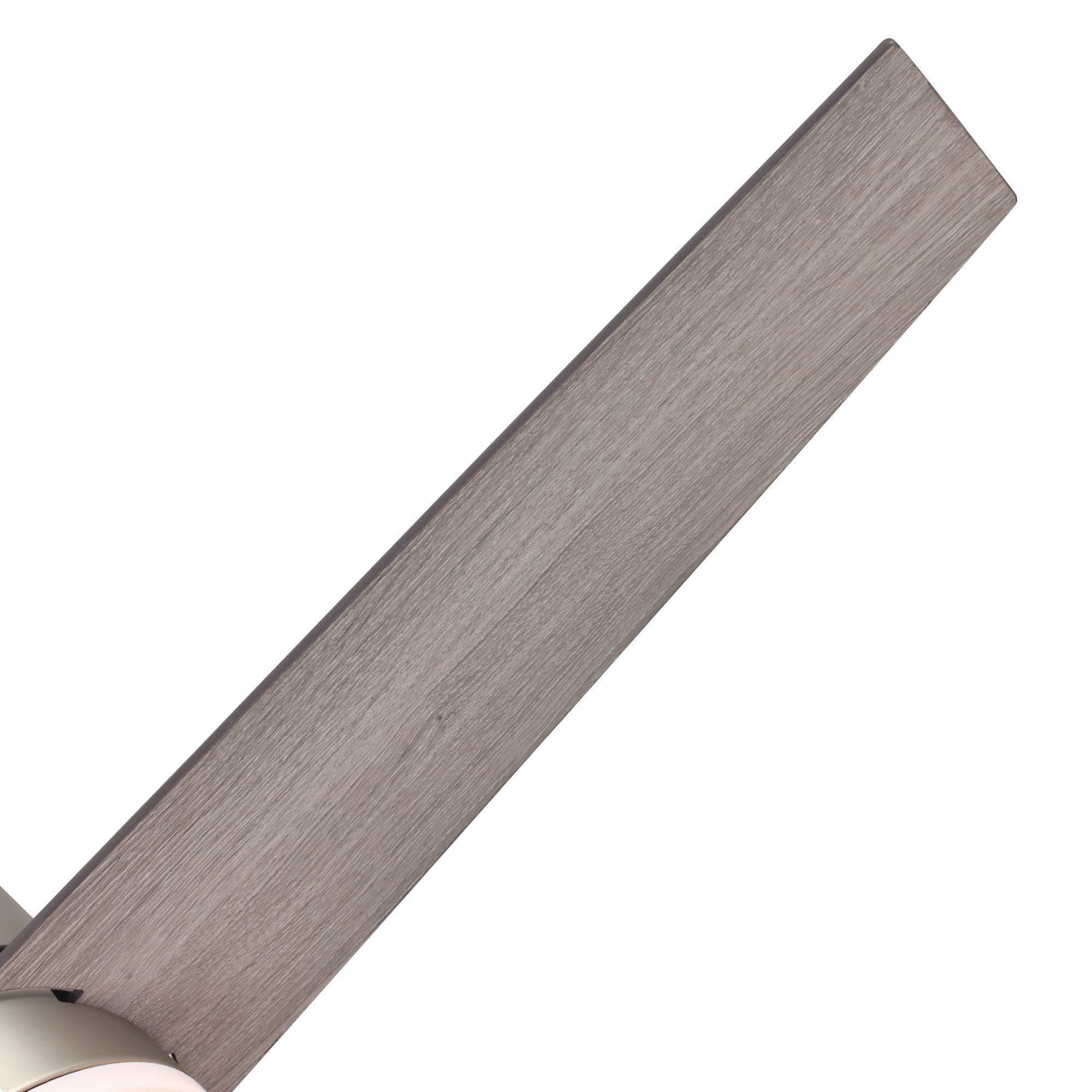 48" Satin Nickel Flush Mount Low Profile Ceiling Fan with LED Lighting