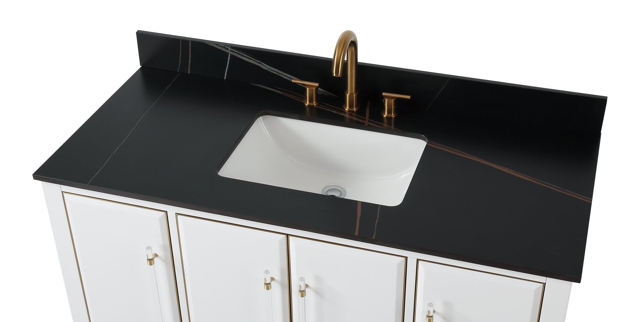 Chans Furniture Q164WT-48GT 48" Tennant Brand Bertone White Modern Bathroom Sink Vanity