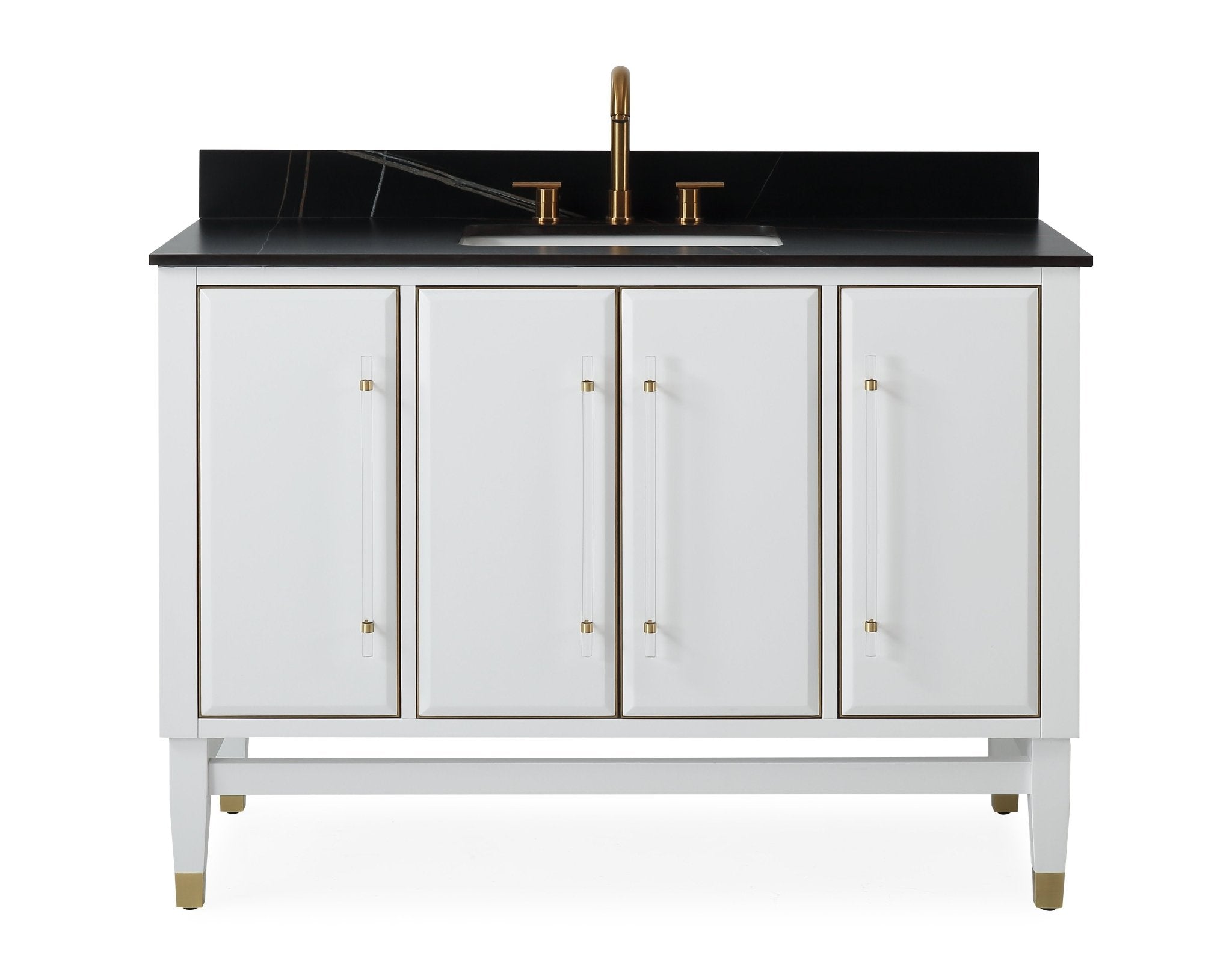 Chans Furniture Q164WT-48GT 48" Tennant Brand Bertone White Modern Bathroom Sink Vanity
