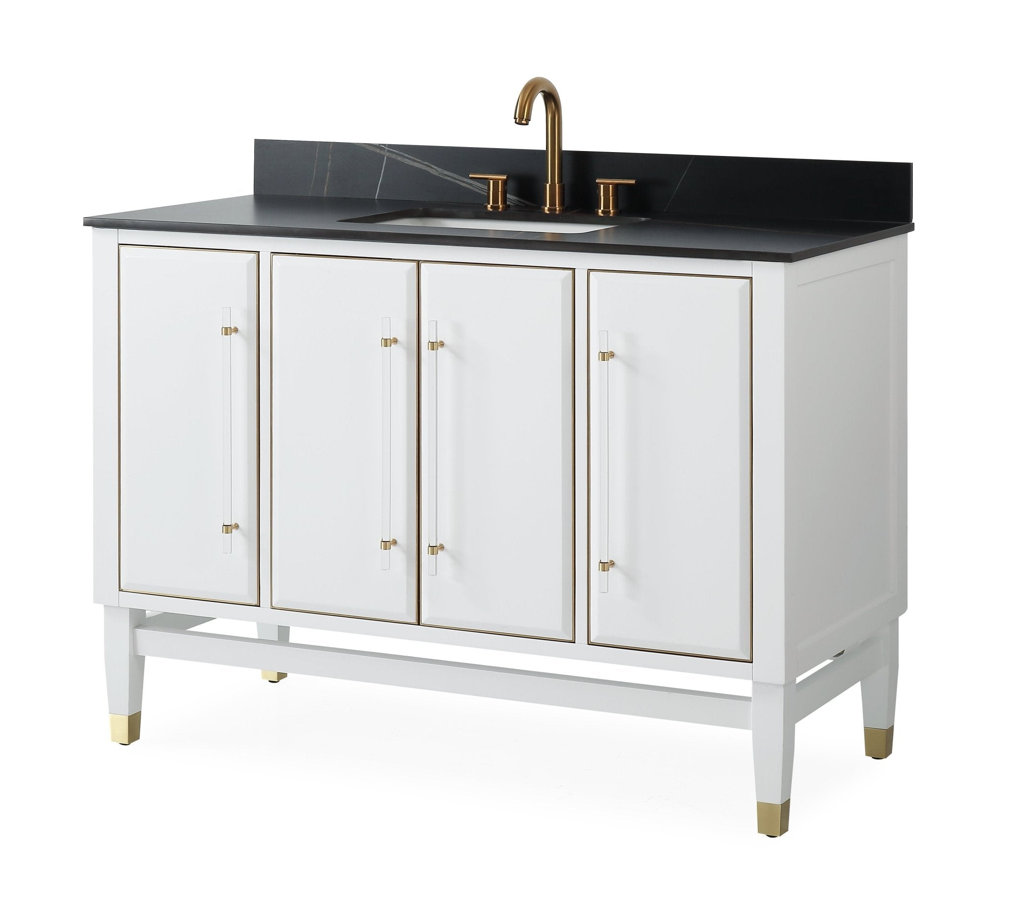 Chans Furniture Q164WT-48GT 48" Tennant Brand Bertone White Modern Bathroom Sink Vanity