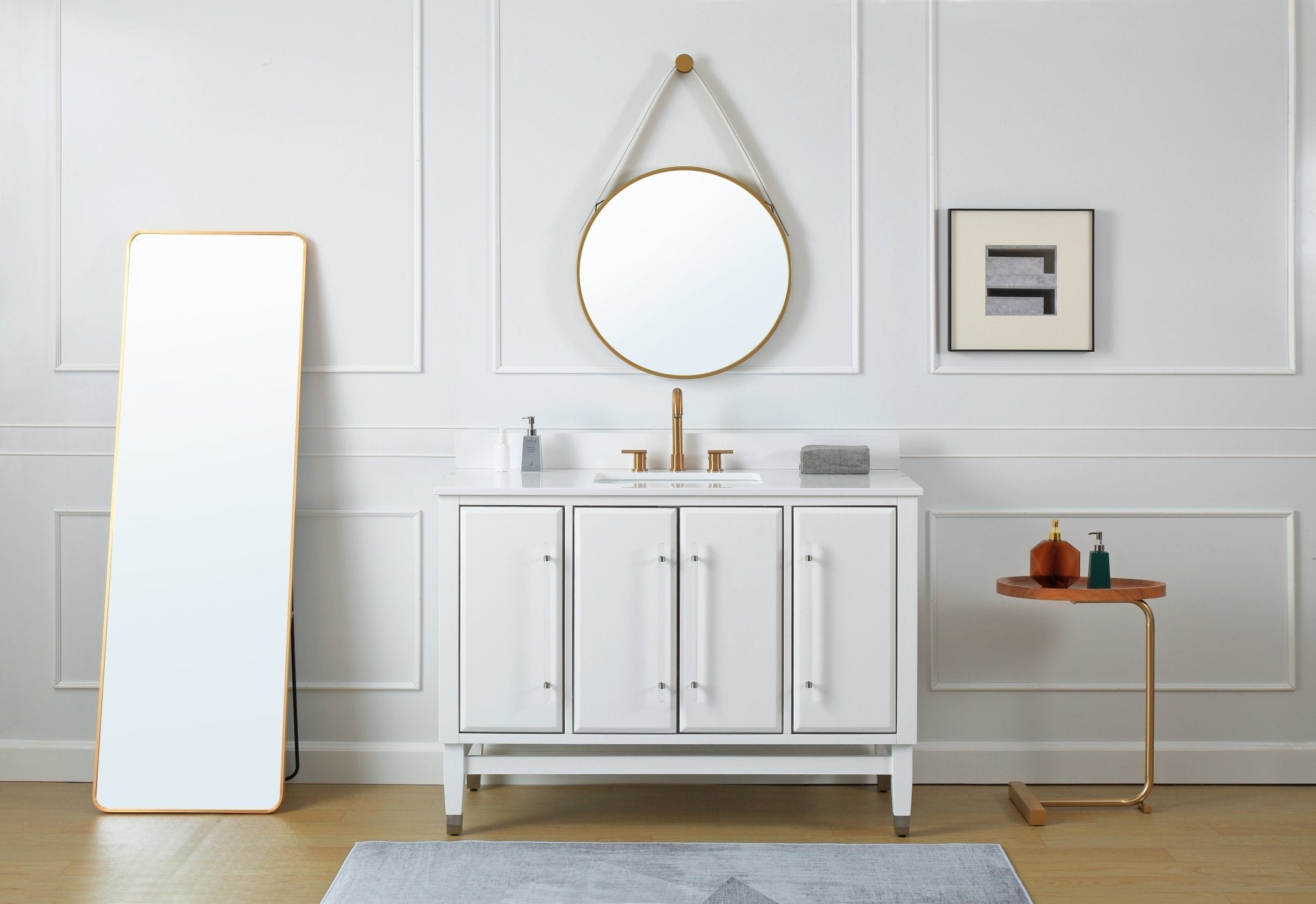 Chans Furniture Q164WT-48QT 48" Tennant Brand Bertone White Modern Bathroom Sink Vanity