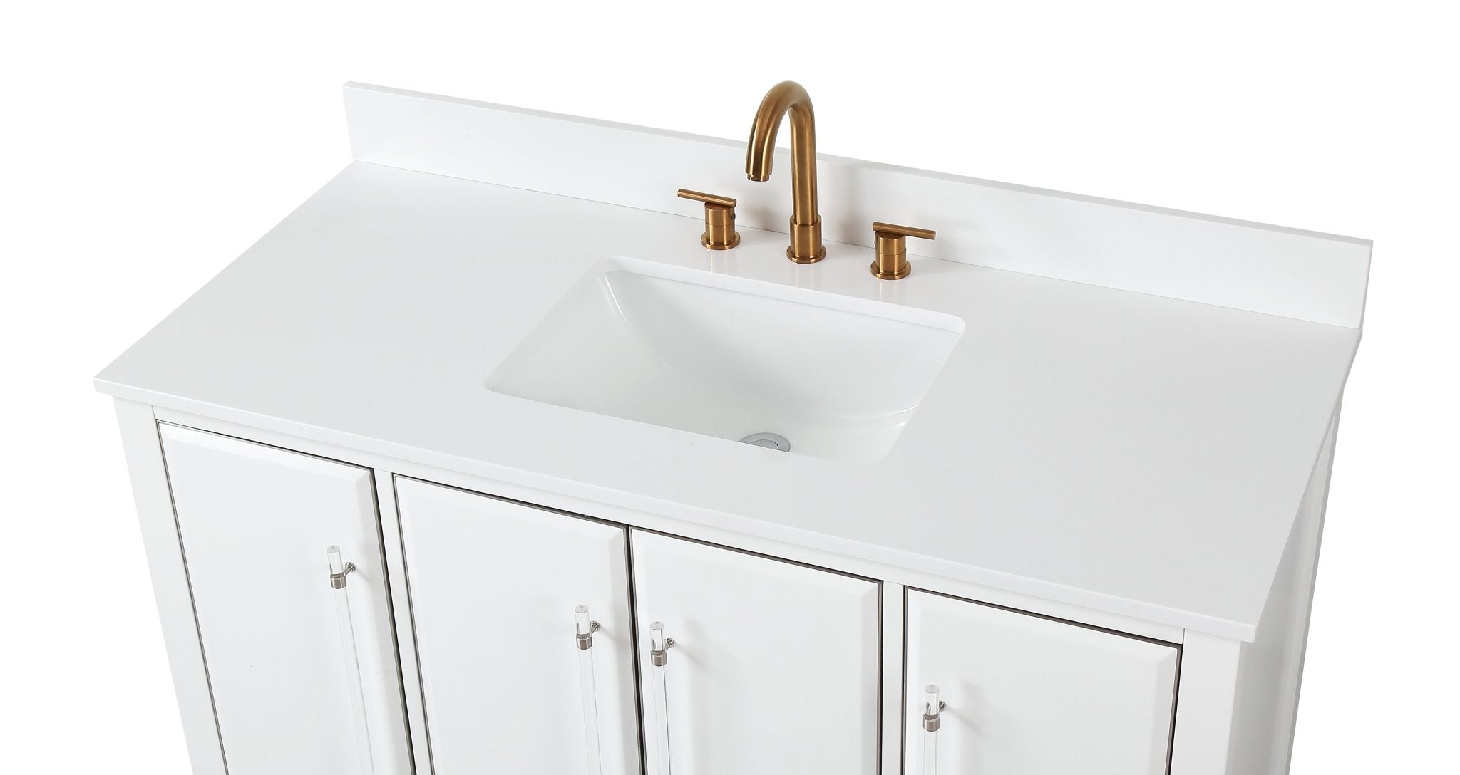 Chans Furniture Q164WT-48QT 48" Tennant Brand Bertone White Modern Bathroom Sink Vanity