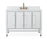 Chans Furniture Q164WT-48QT 48" Tennant Brand Bertone White Modern Bathroom Sink Vanity