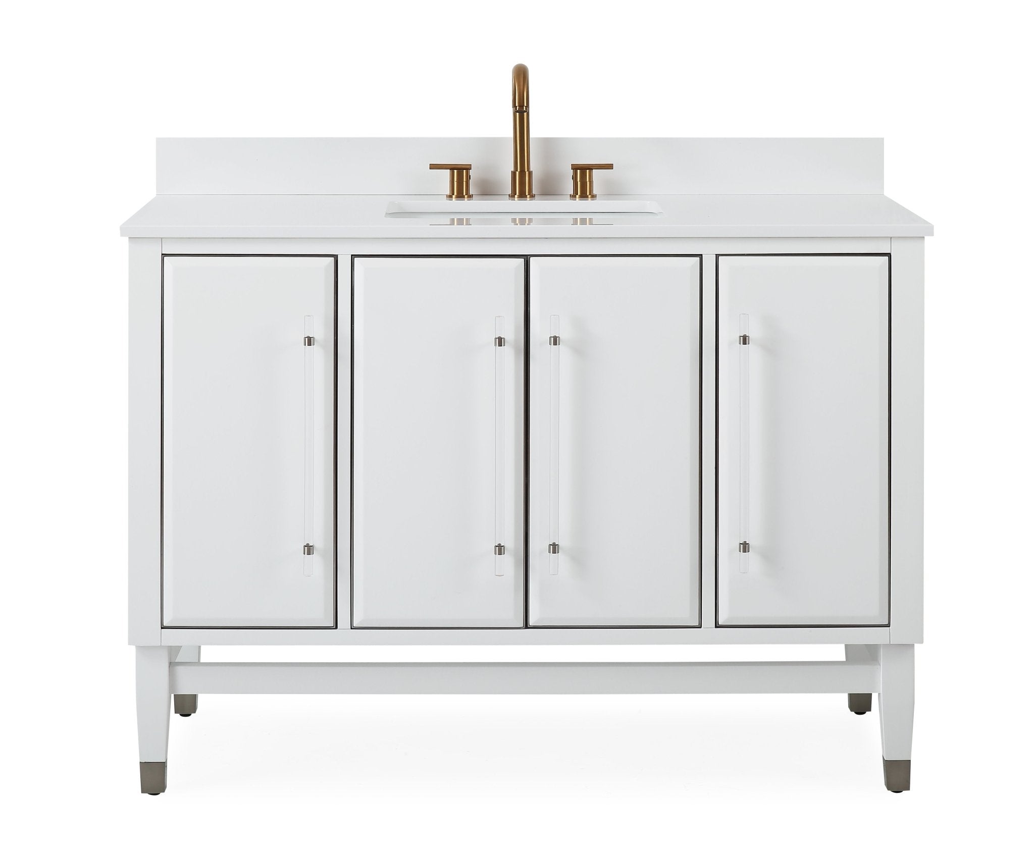 Chans Furniture Q164WT-48QT 48" Tennant Brand Bertone White Modern Bathroom Sink Vanity