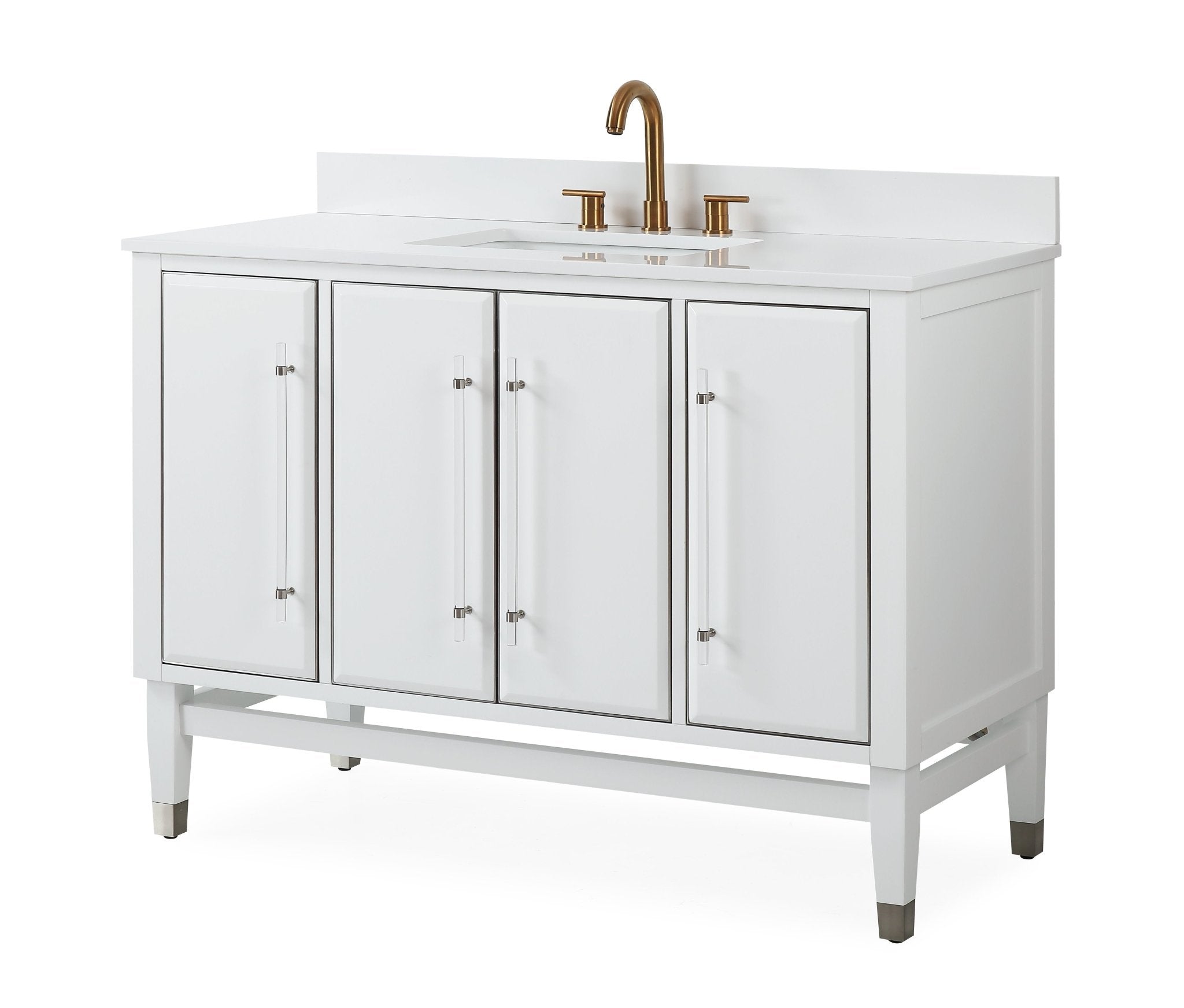 Chans Furniture Q164WT-48QT 48" Tennant Brand Bertone White Modern Bathroom Sink Vanity