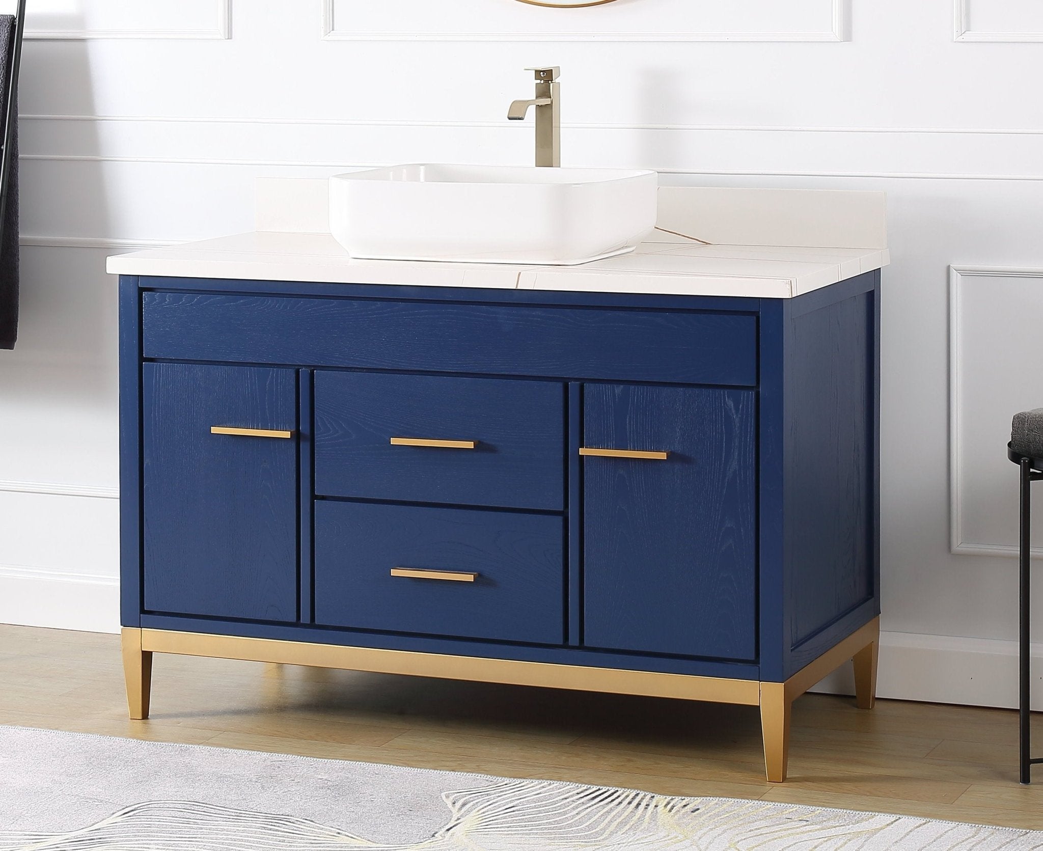 Chans Furniture TB-9948VB-48QT-LP 48"  Tennant Brand Modern Style Beatrice Vessel Sink Bathroom Vanity