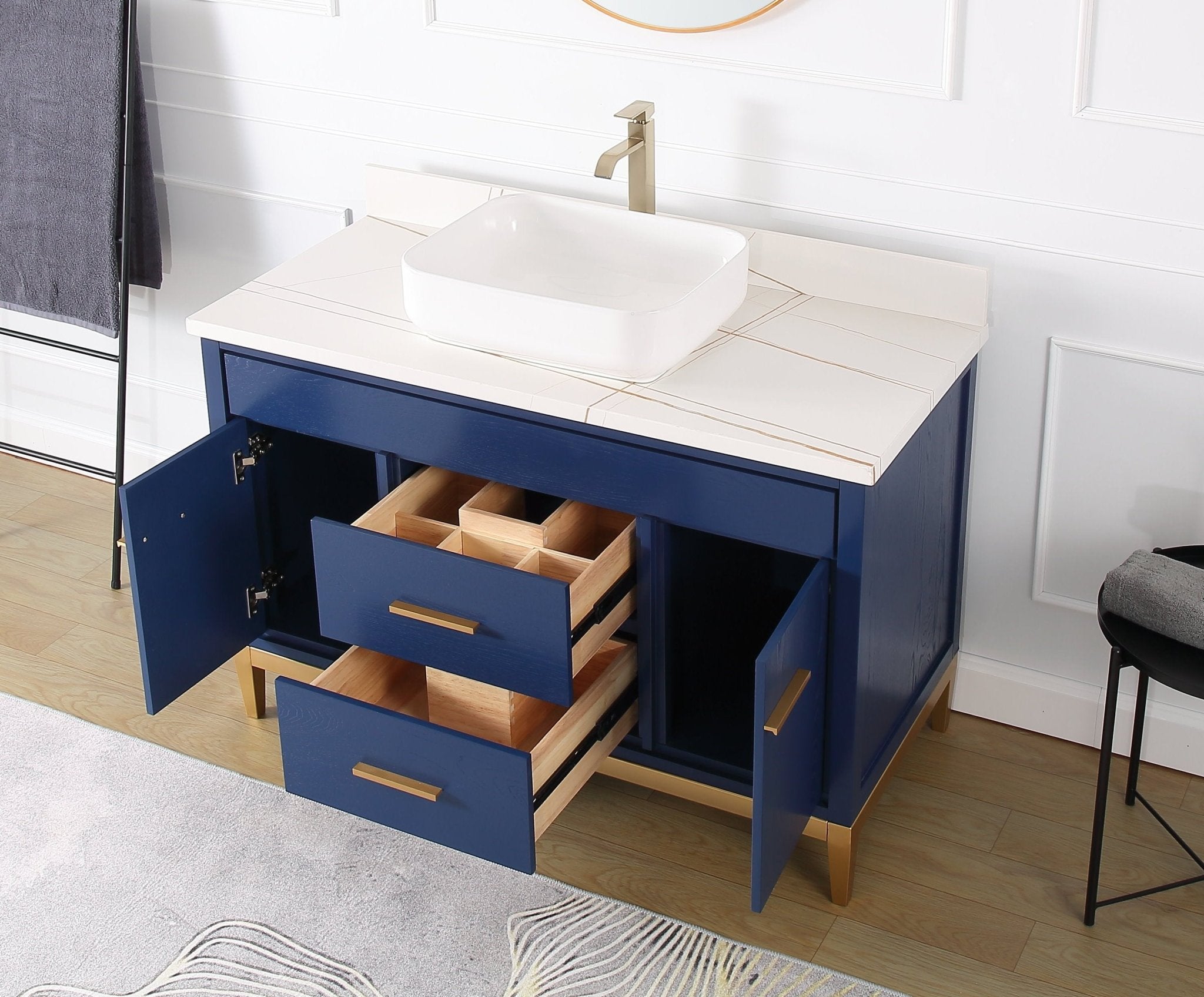 Chans Furniture TB-9948VB-48QT-LP 48"  Tennant Brand Modern Style Beatrice Vessel Sink Bathroom Vanity