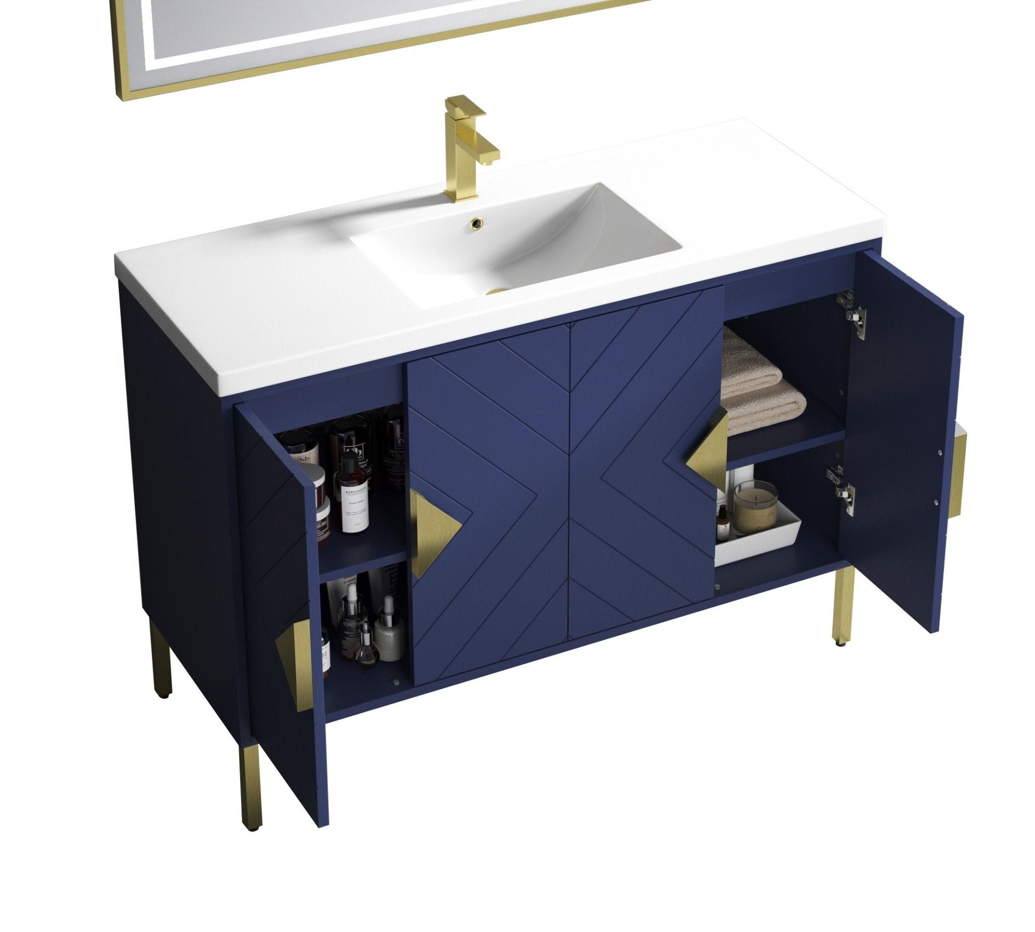 Chans Furniture AC-66NB48 48"  Tennant Brand Modern Style Navy Blue Eileen Bathroom Sink Vanity