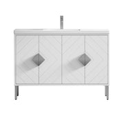 Chans Furniture AC-66WT48 48"  Tennant Brand Modern Style White Eileen Bathroom Sink Vanity