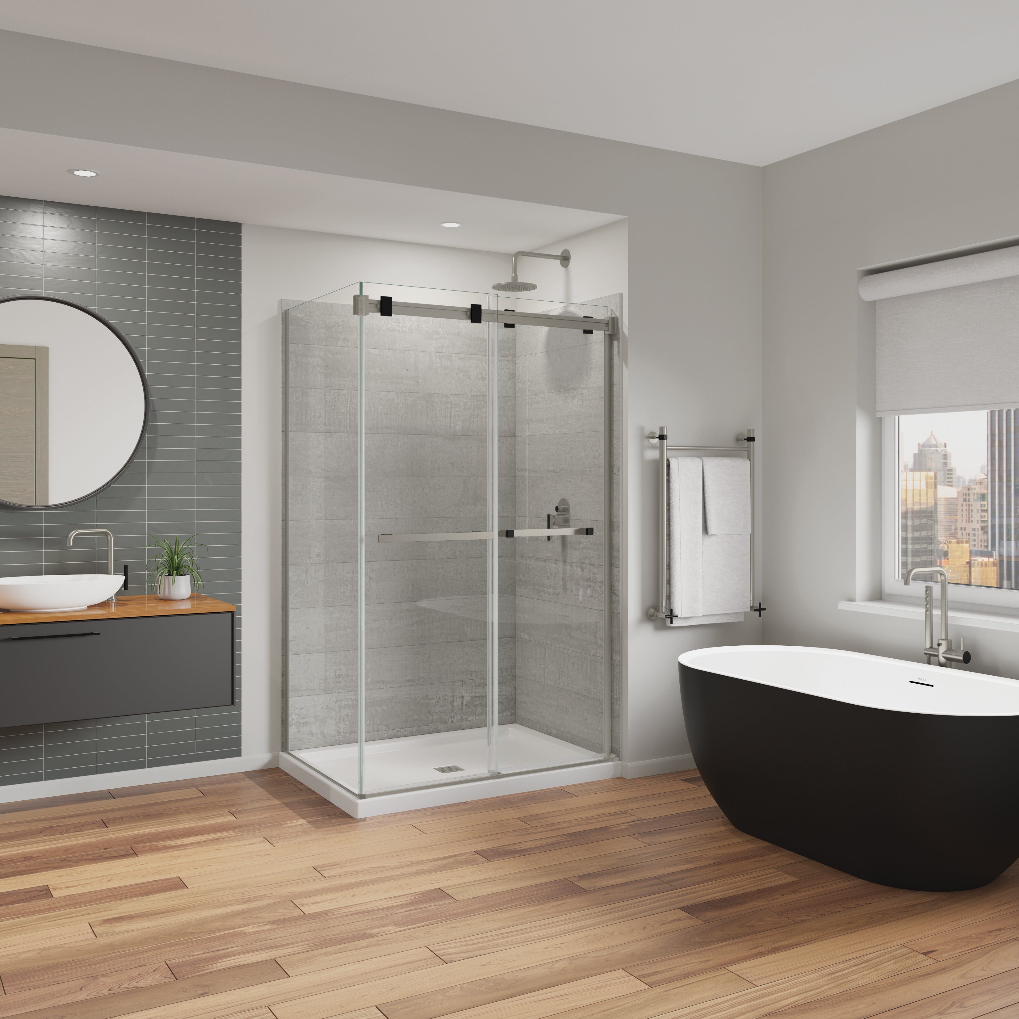 Maax Duel Alto 44-47 X 78 in. 8mm Bypass Shower Door