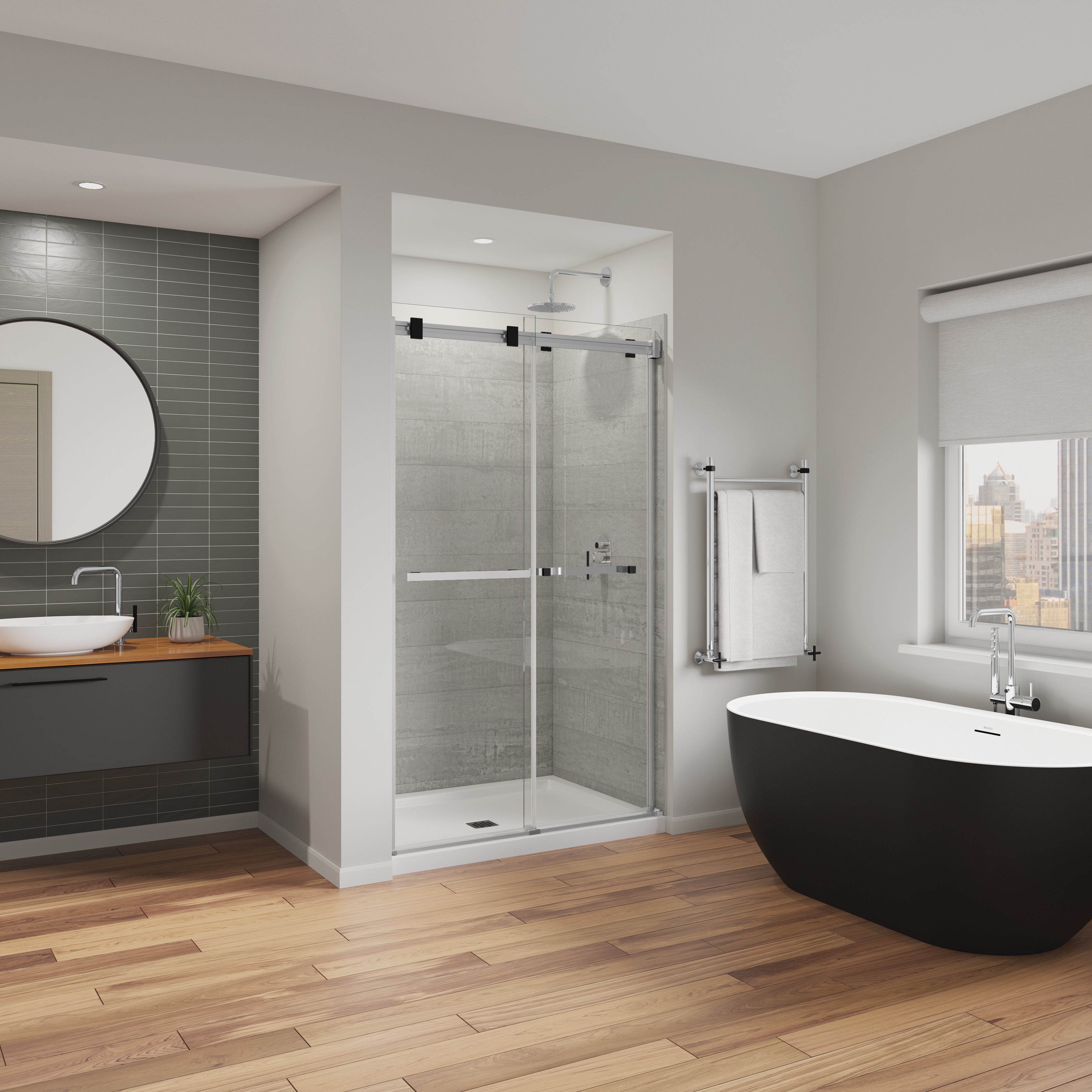 Maax Duel Alto 44-47 X 78 in. 8mm Bypass Shower Door