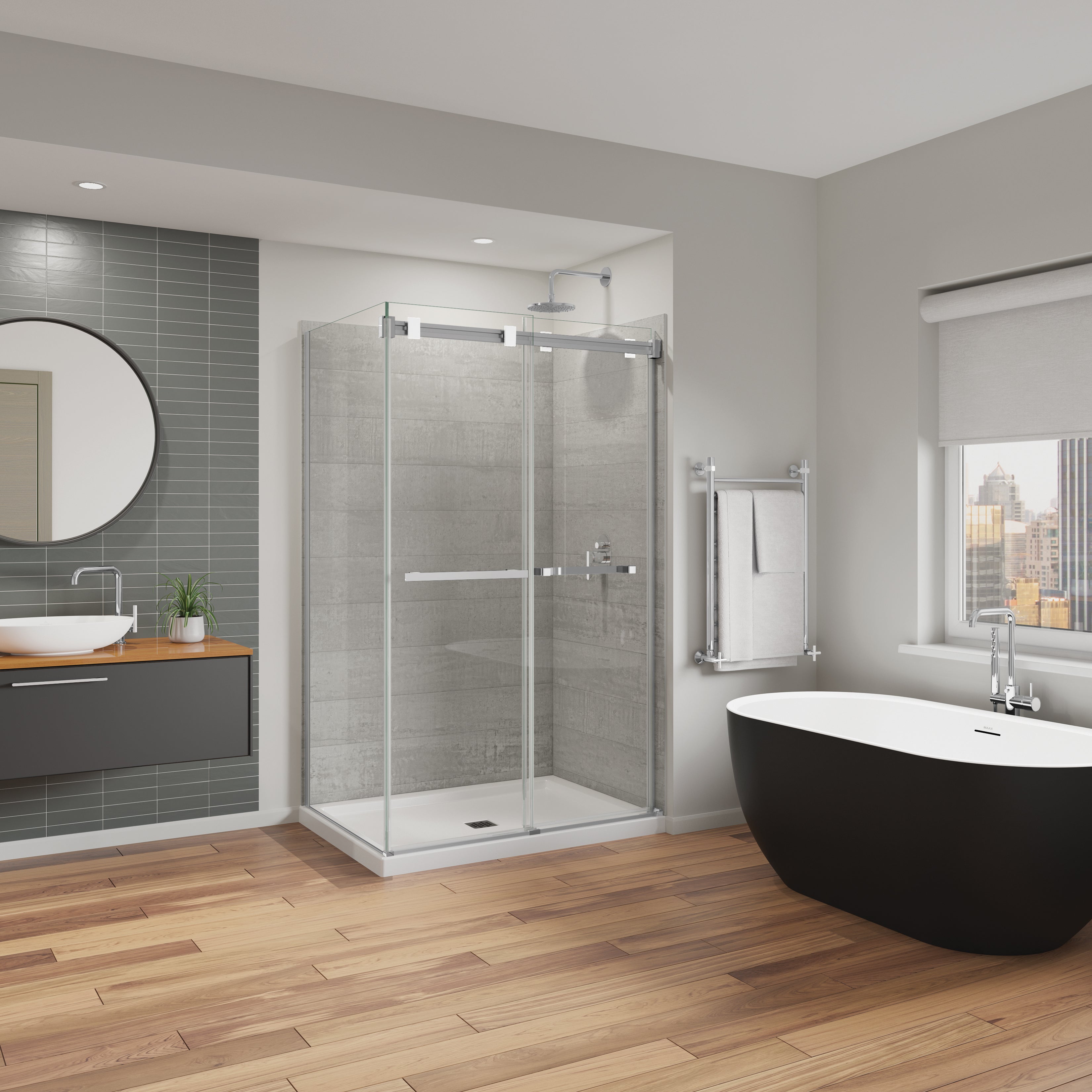 Maax Duel Alto 44-47 X 78 in. 8mm Bypass Shower Door