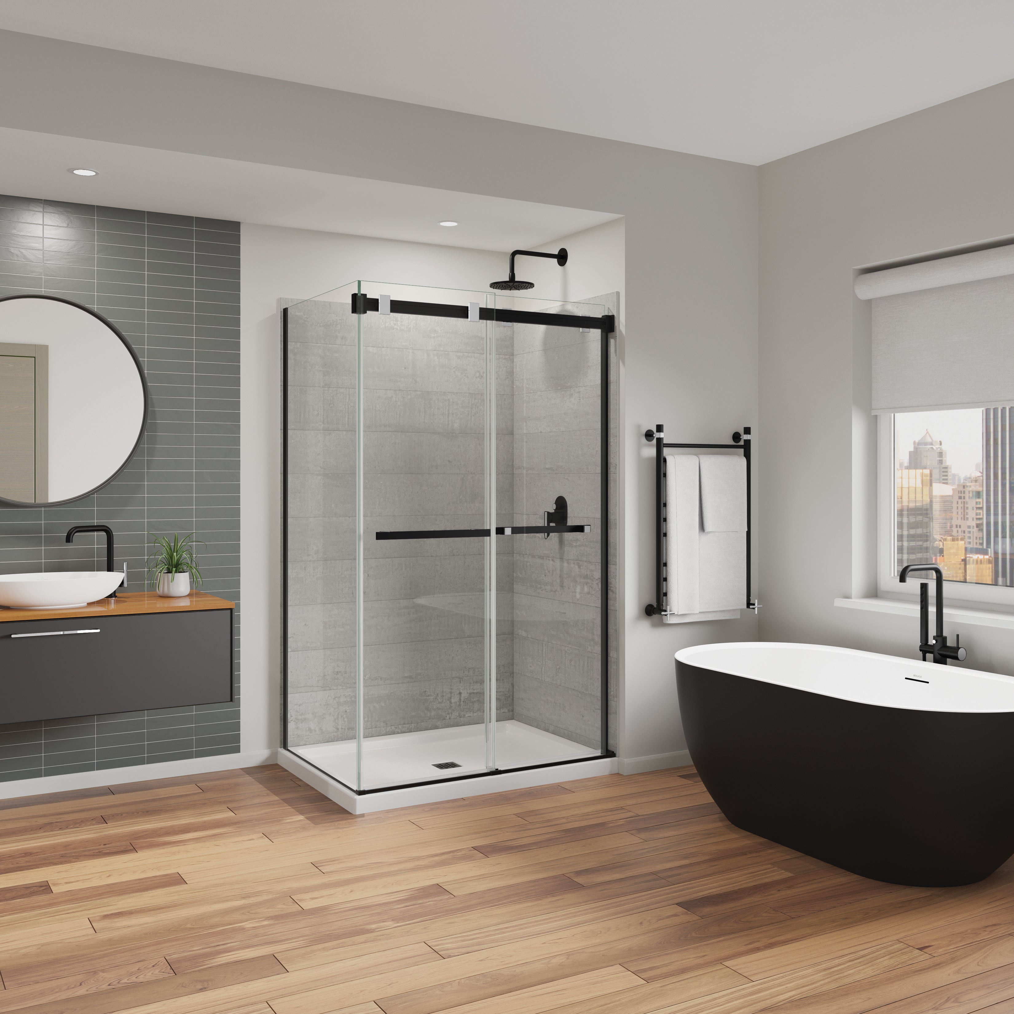 Maax Duel Alto 44-47 X 78 in. 8mm Bypass Shower Door