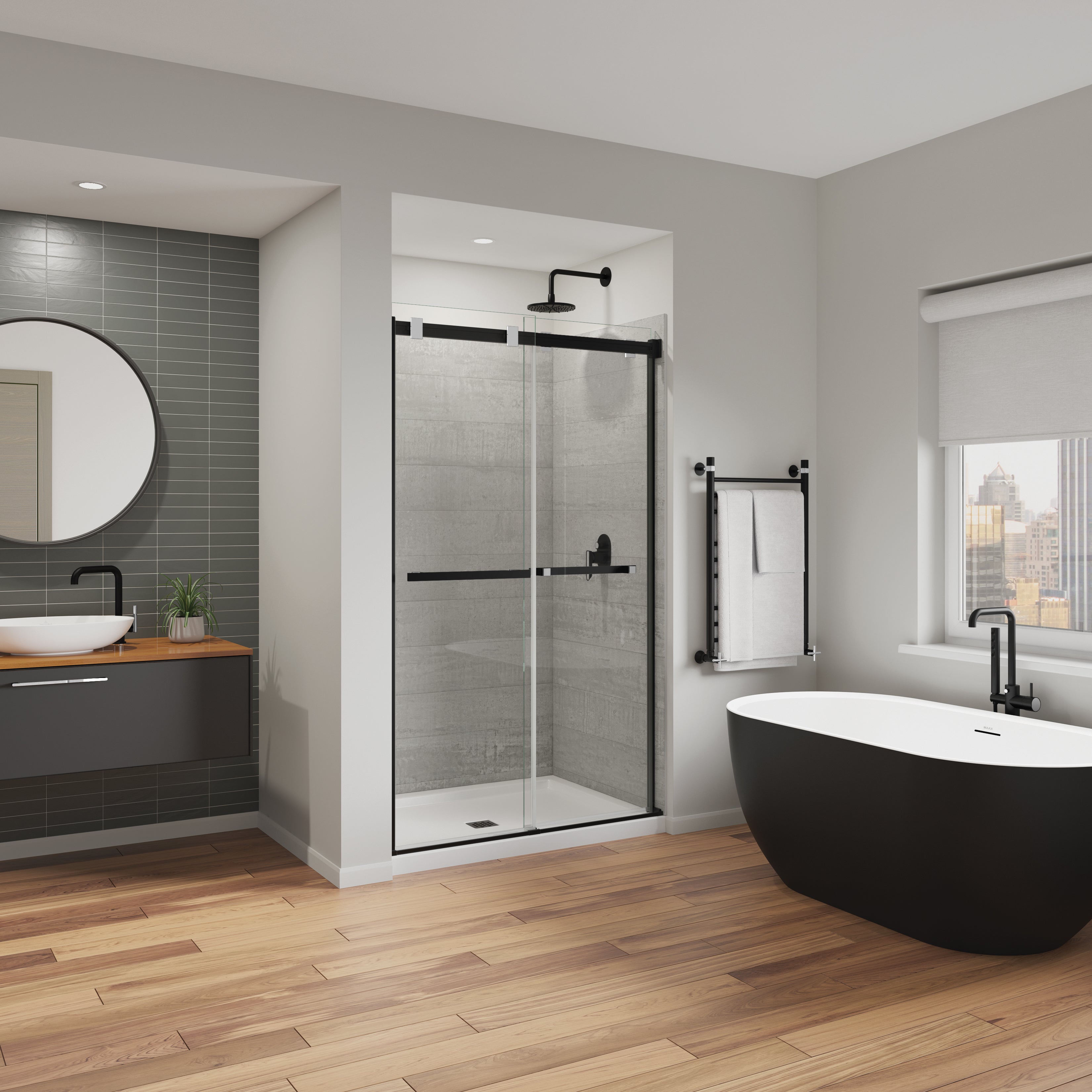 Maax Duel Alto 44-47 X 78 in. 8mm Bypass Shower Door