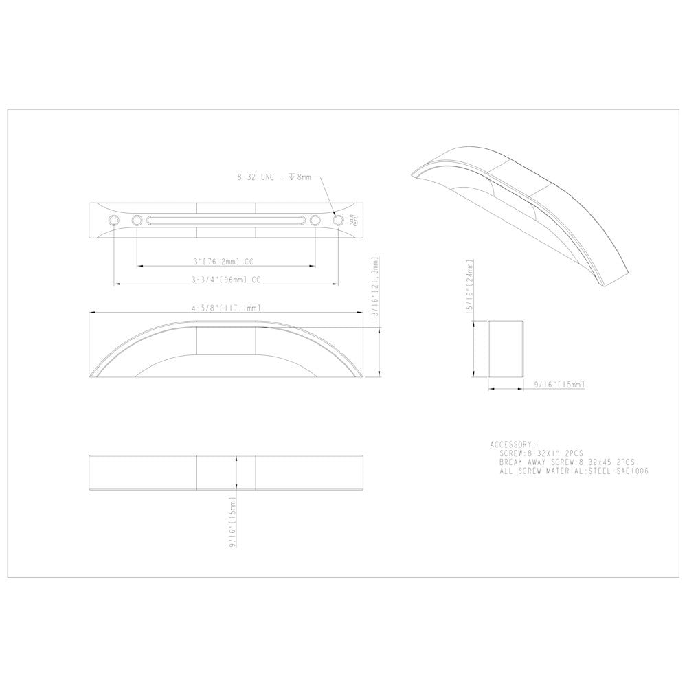 Hardware Resources 32 mm Center-to-Center Satin Nickel Elara Cabinet Pinch Pull