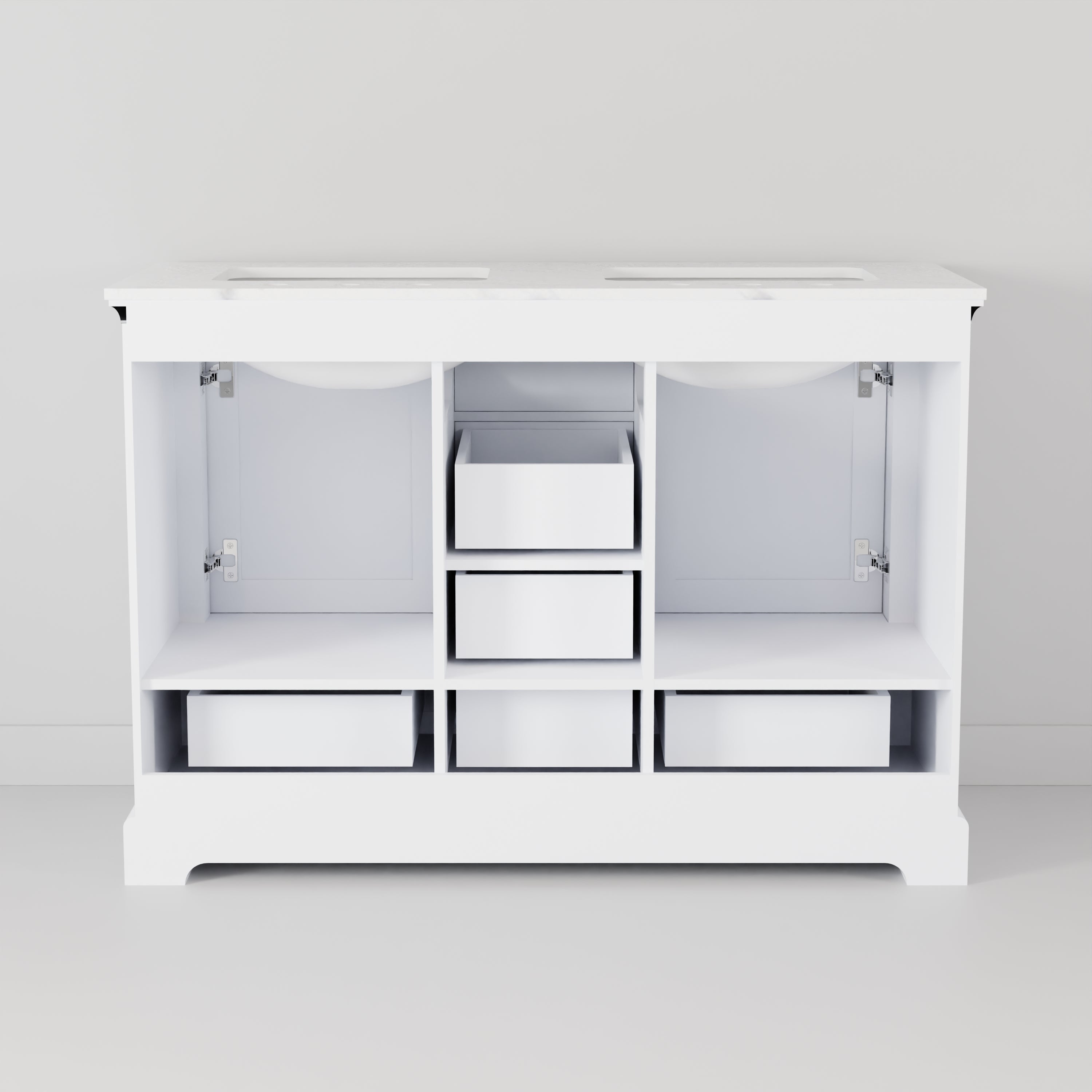 Dukes 48 in. W x 22 in. D White Double Bath Vanity