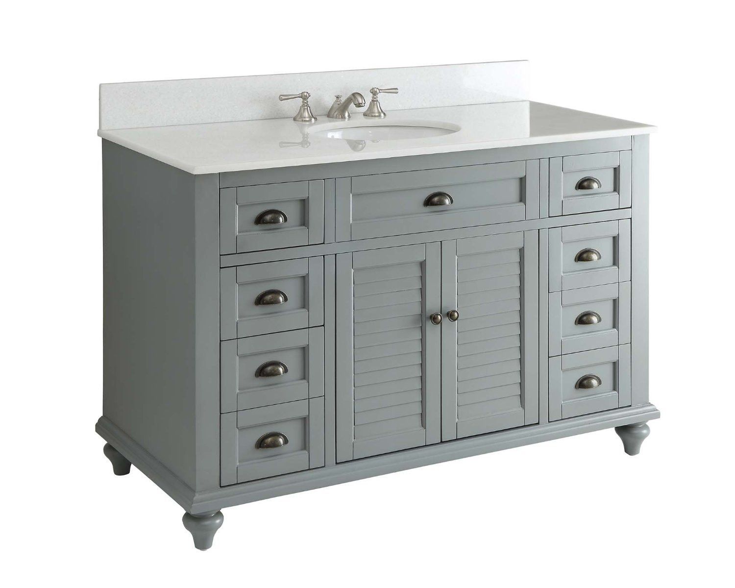 Chans Furniture GD-28329CK 49" Benton Collection Cottage style Glennville Bathroom Sink Vanity (Grey)
