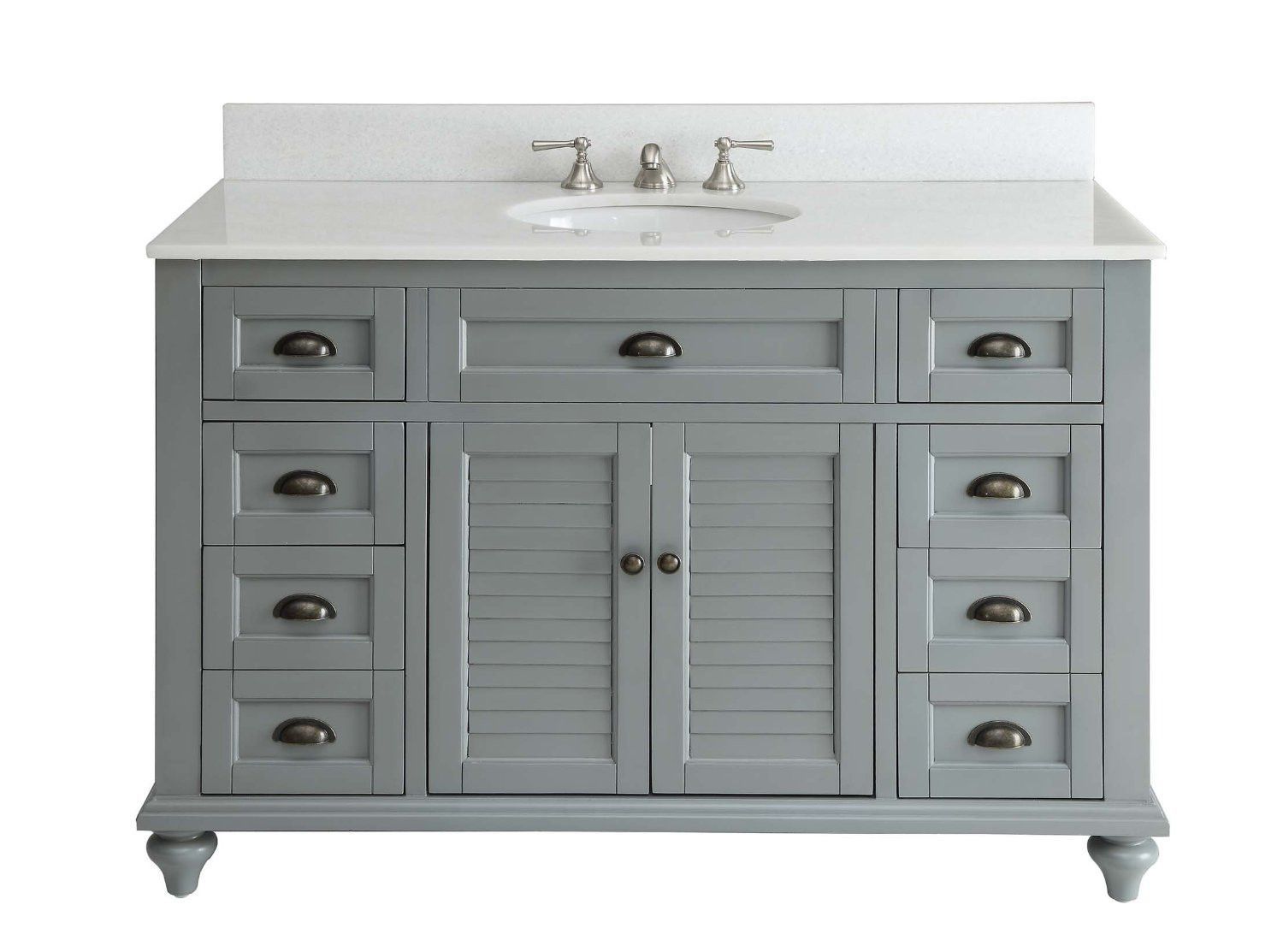 Chans Furniture GD-28329CK 49" Benton Collection Cottage style Glennville Bathroom Sink Vanity (Grey)