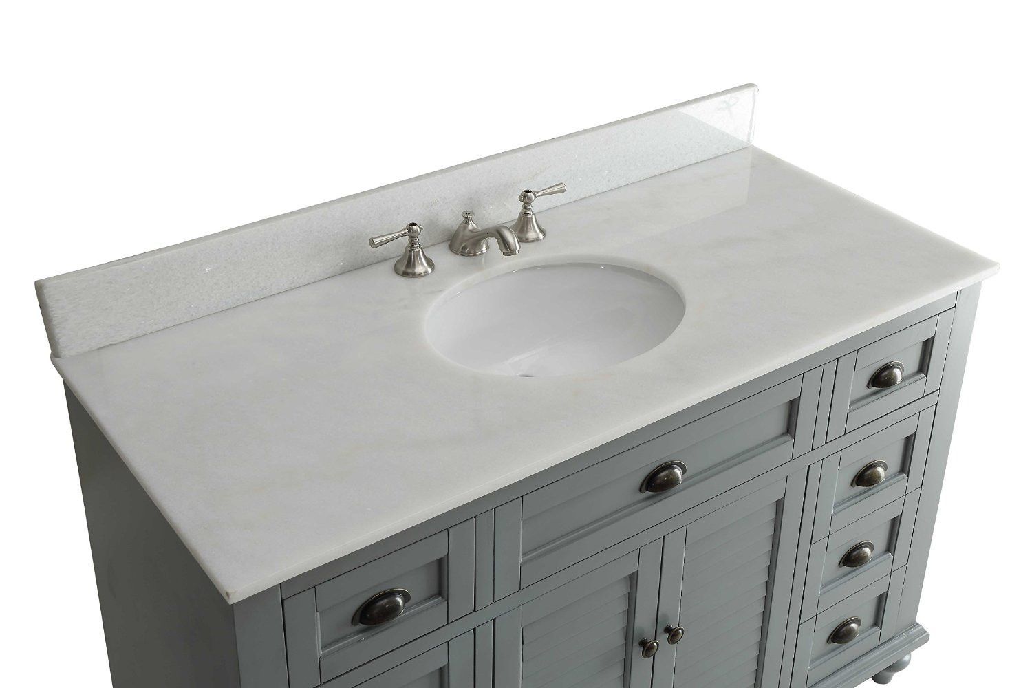 Chans Furniture GD-28329CK 49" Benton Collection Cottage style Glennville Bathroom Sink Vanity (Grey)