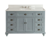 Chans Furniture GD-28328BU 49" Benton collection Vintage Blue Cottage Glennville Bathroom Sink Vanity