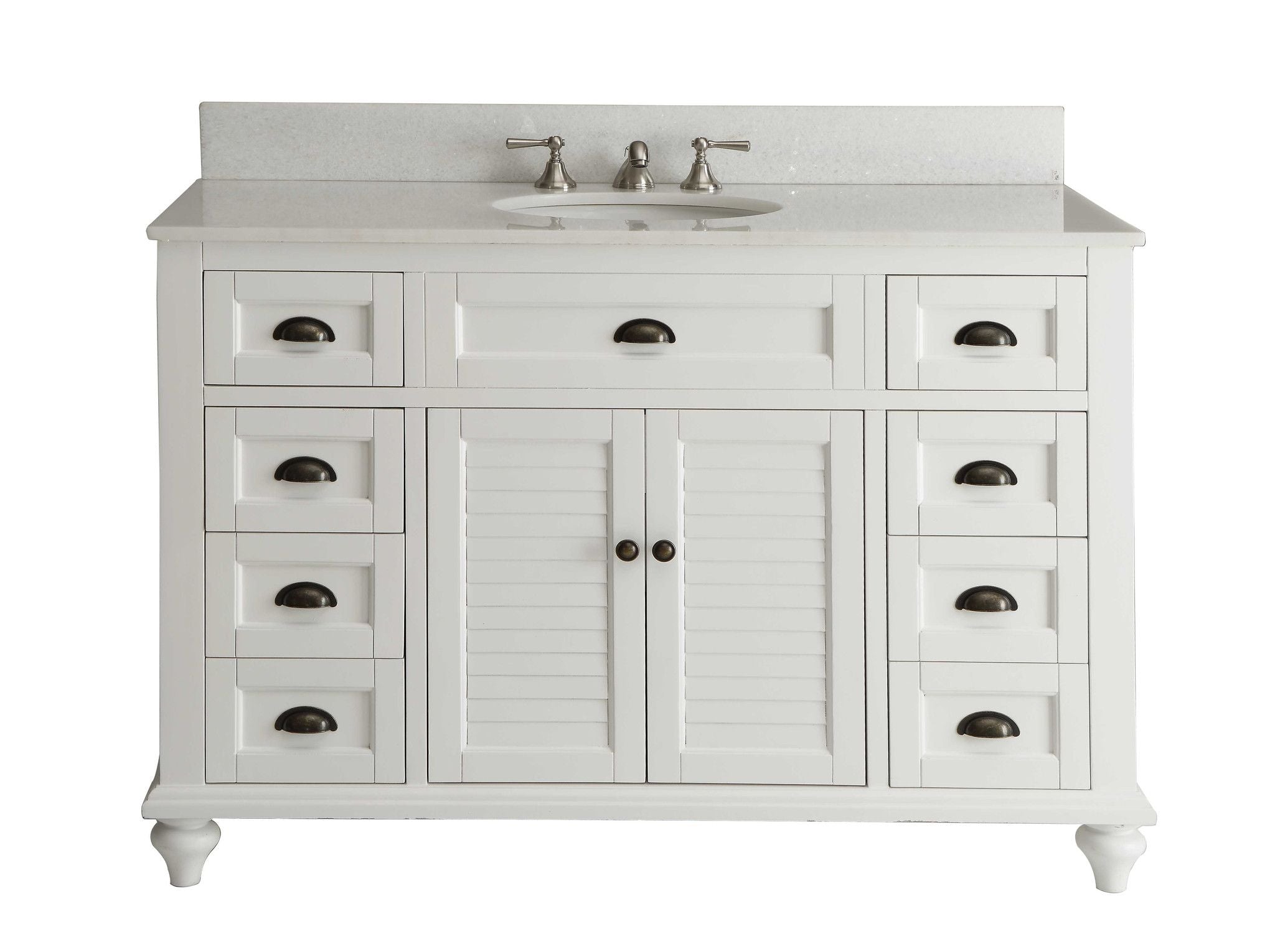 Chans Furniture GD-28327W 49" Cottage Style White Glennville Bathroom Sink Vanity