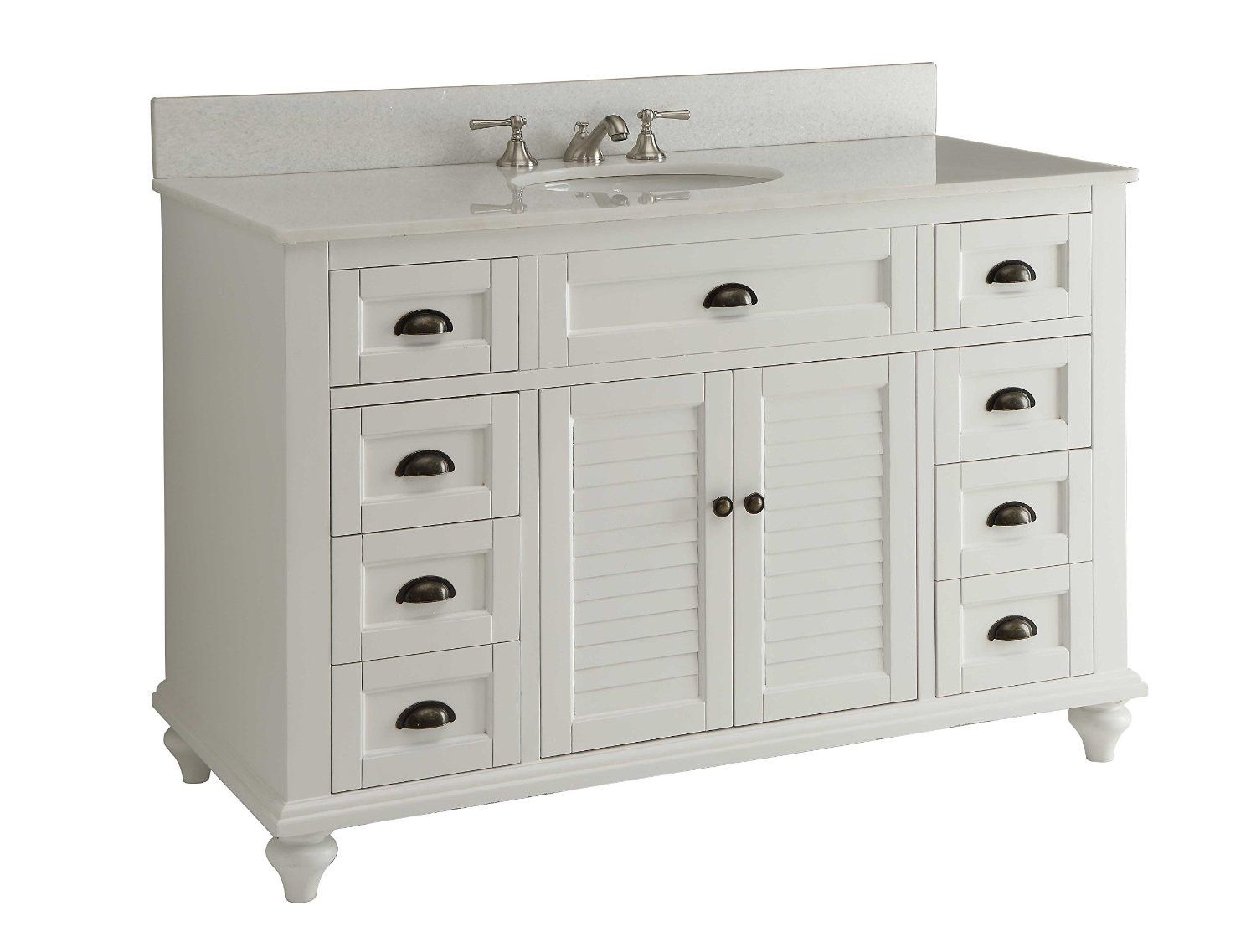 Chans Furniture GD-28327W 49" Cottage Style White Glennville Bathroom Sink Vanity