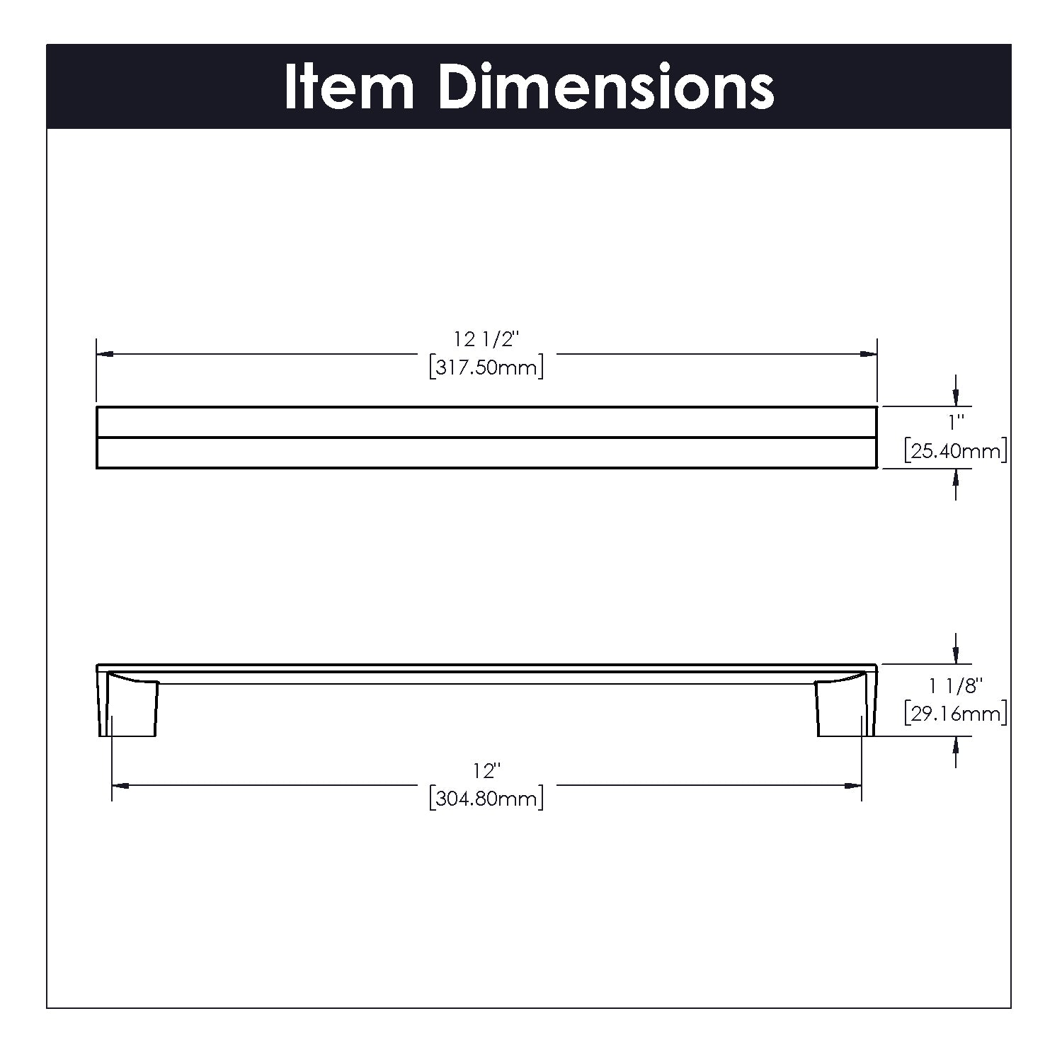 Belwith 12 Inch Center to Center Avenue Pull (B076094)