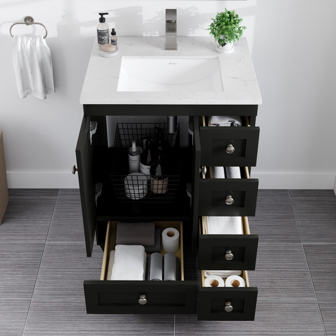 Eviva Acclaim Bath Vanity with Counter Top and Undermount Porcelain Sink (24"-30")