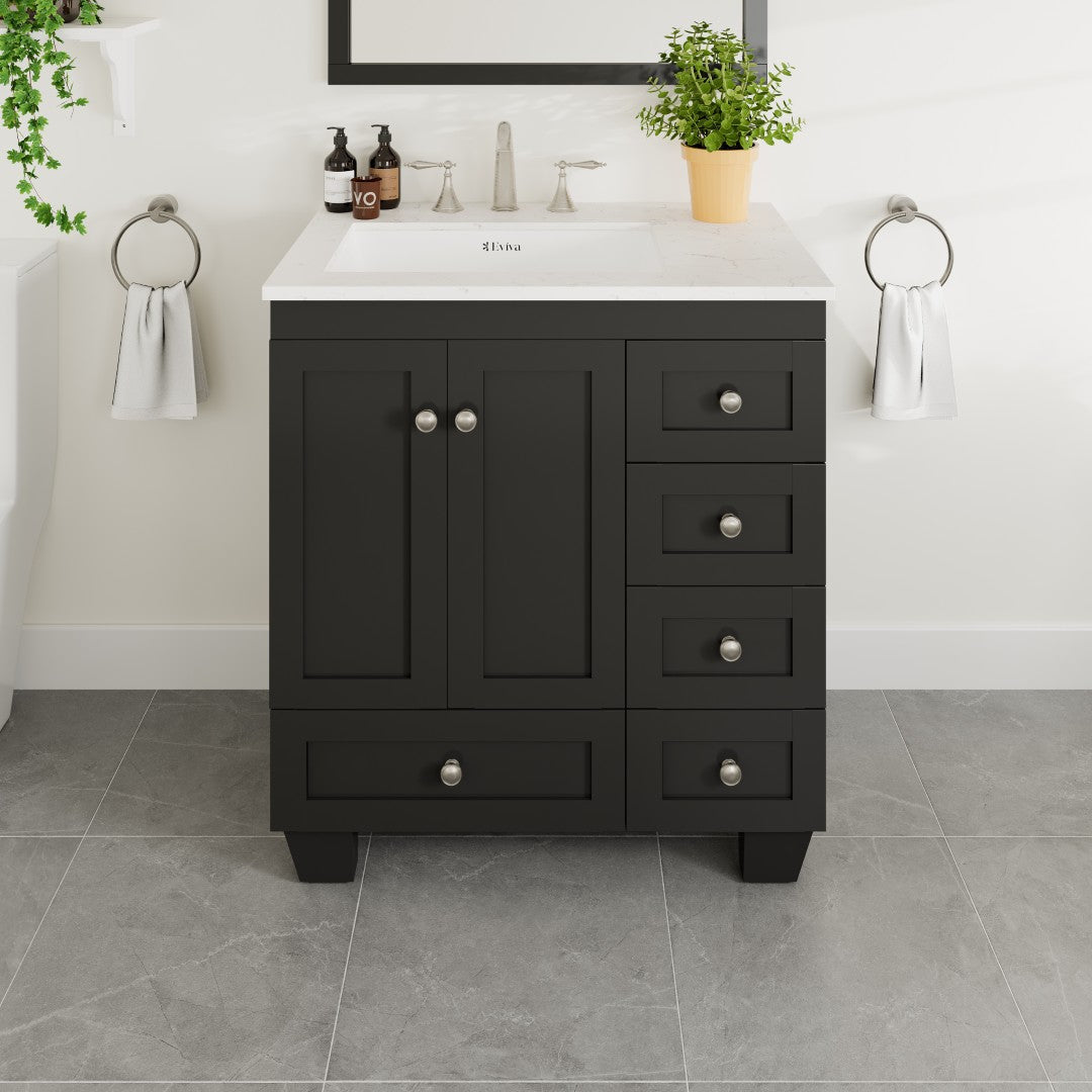 Eviva Acclaim Bath Vanity with Counter Top and Undermount Porcelain Sink (24"-30")