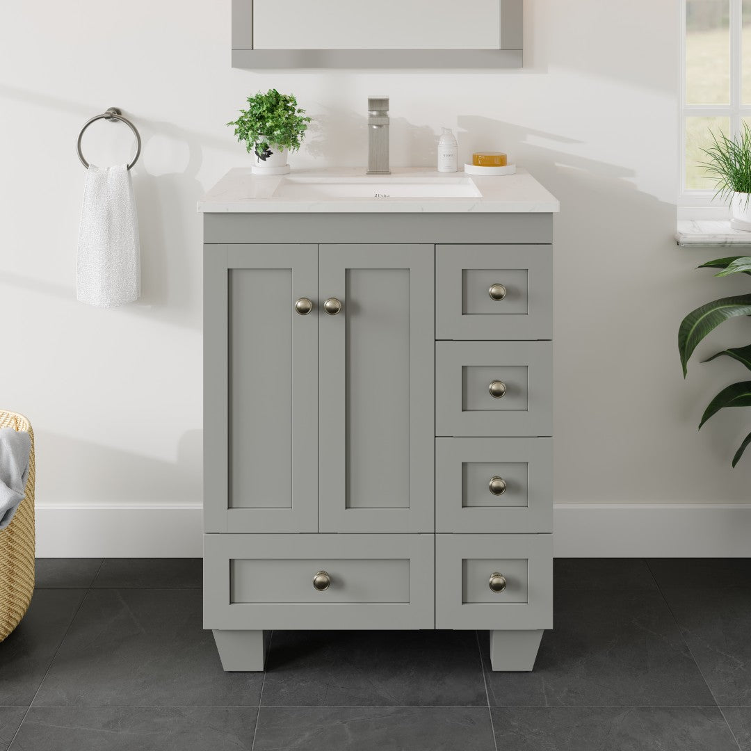 Eviva Acclaim Bath Vanity with Counter Top and Undermount Porcelain Sink (24"-30")