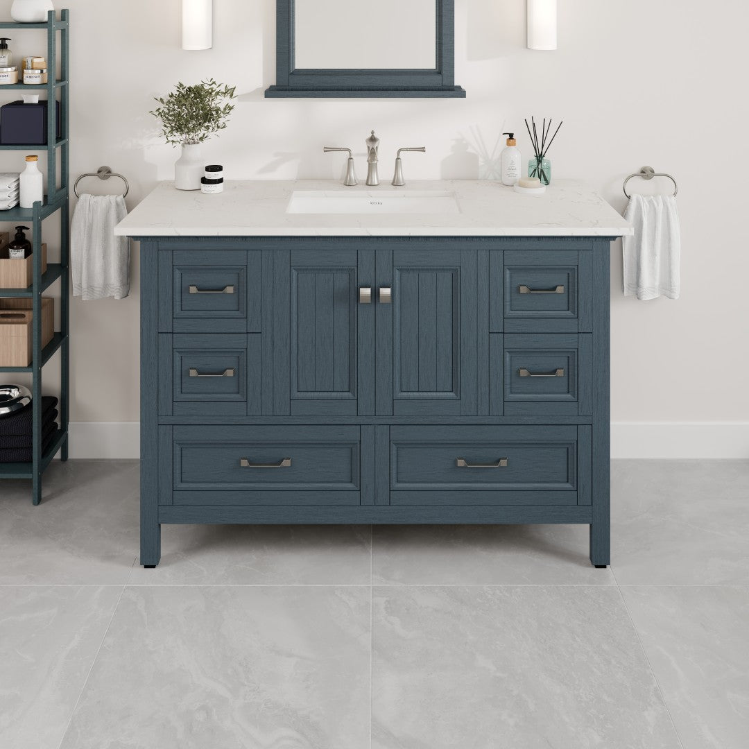 Eviva Britney Bath Vanity with Carrara Quartz Top and Undermount Porcelain Sink (24"-72")